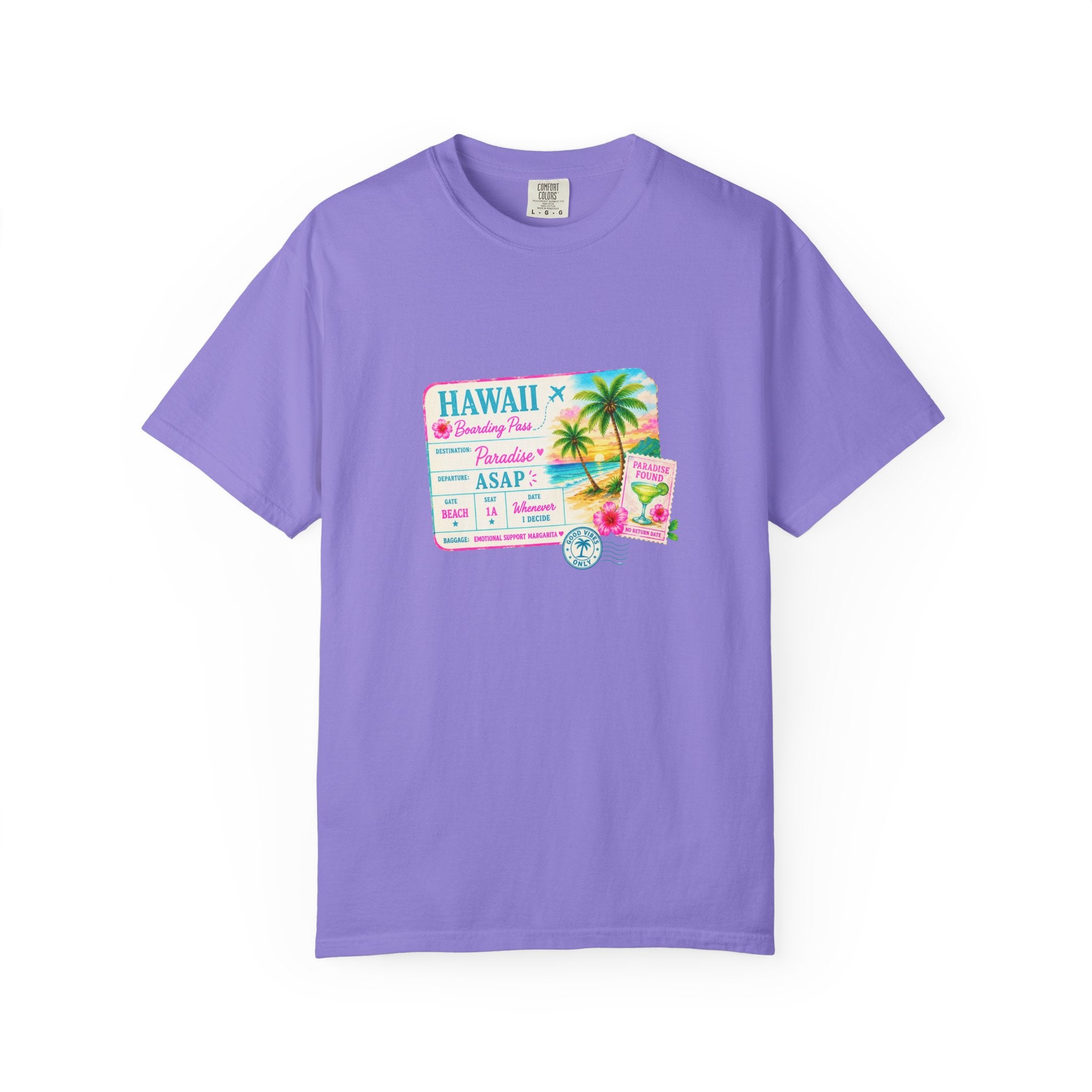 Hawaii Vacation Passport T-Shirt — Tropical Palm Retro Travel Tee