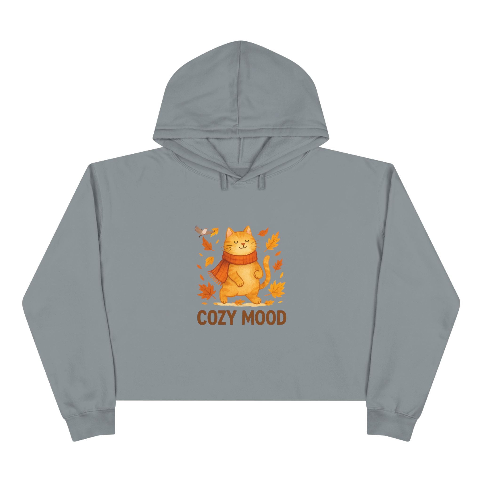 Cozy Cat Lover Crop Hoodie | Cute Fall Sweatshirt for Women | Gift for Cat Moms & Animal Lovers