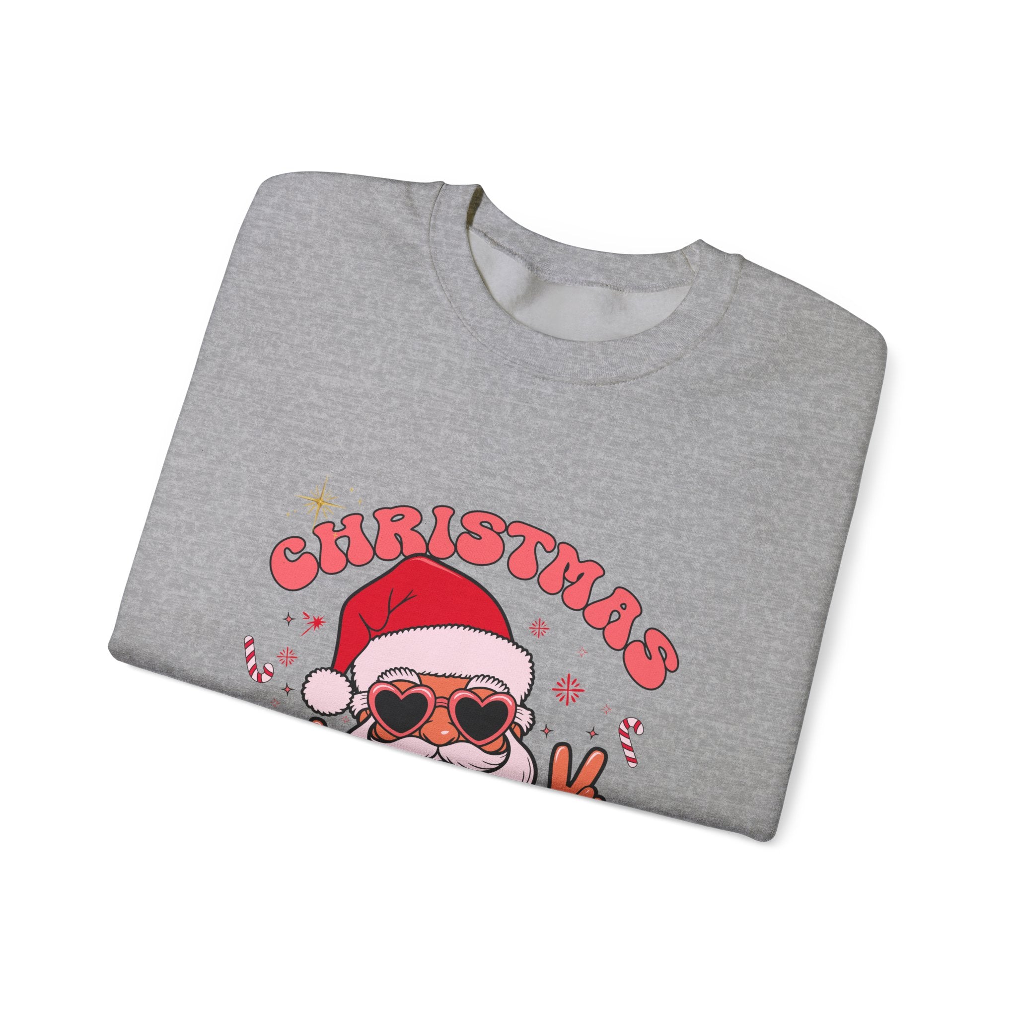 Christmas Vibes Santa Peace Sign Sweatshirt | Christmas Crewneck