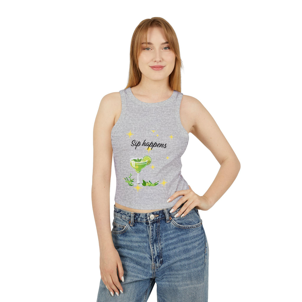 Sip Happens – Funny Margarita Tank Top, Summer Girls Trip Shirt, Vacation Cocktail Graphic Tee