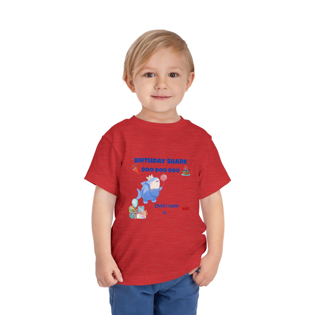 Personalized Birthday Shark TShirt for Kids  Custom Name and Age  Cute Ocean Theme Toddler Tee