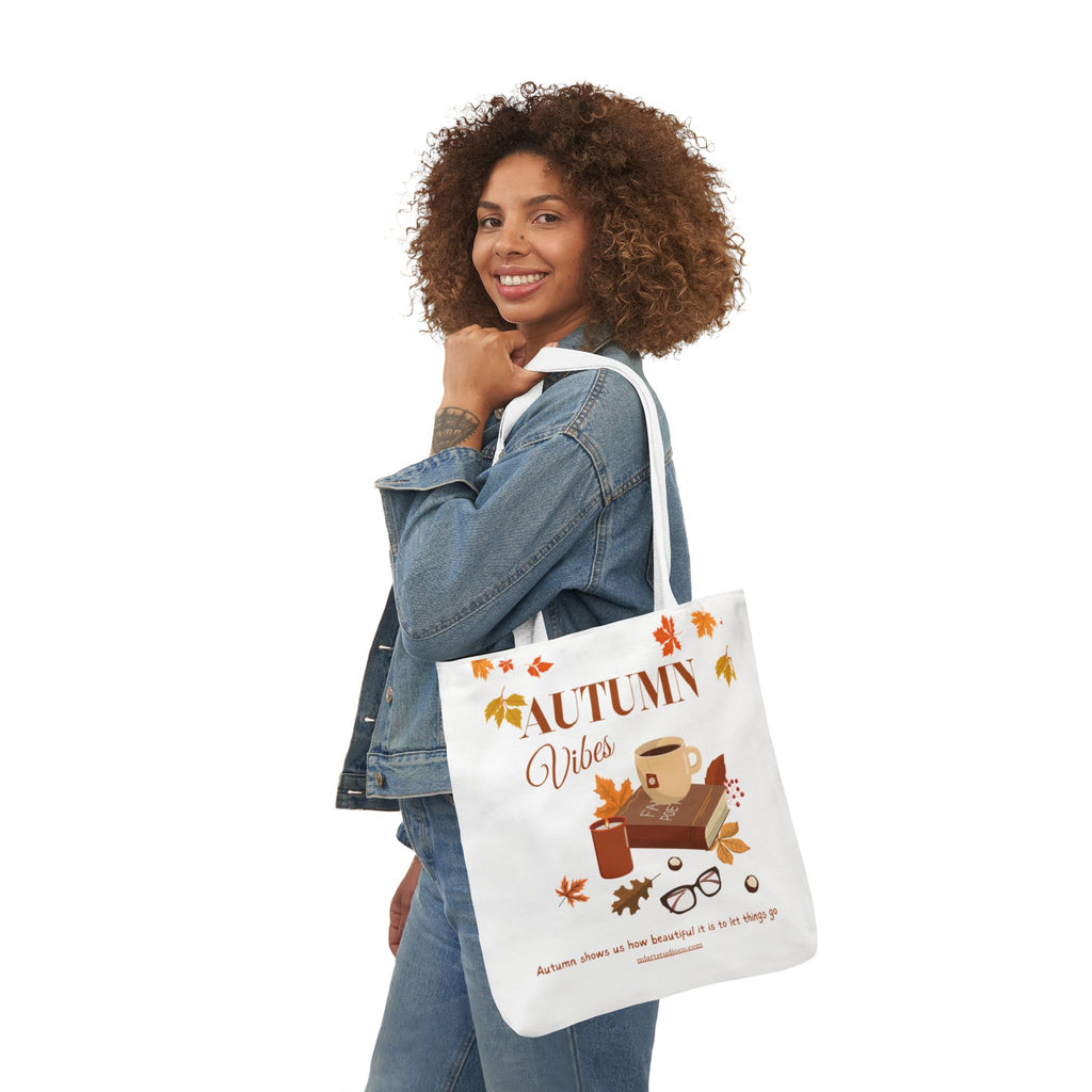 Autumn Vibes Tote Bag – Fall Canvas Shopping Bag, Seasonal Eco-Friendly Gift