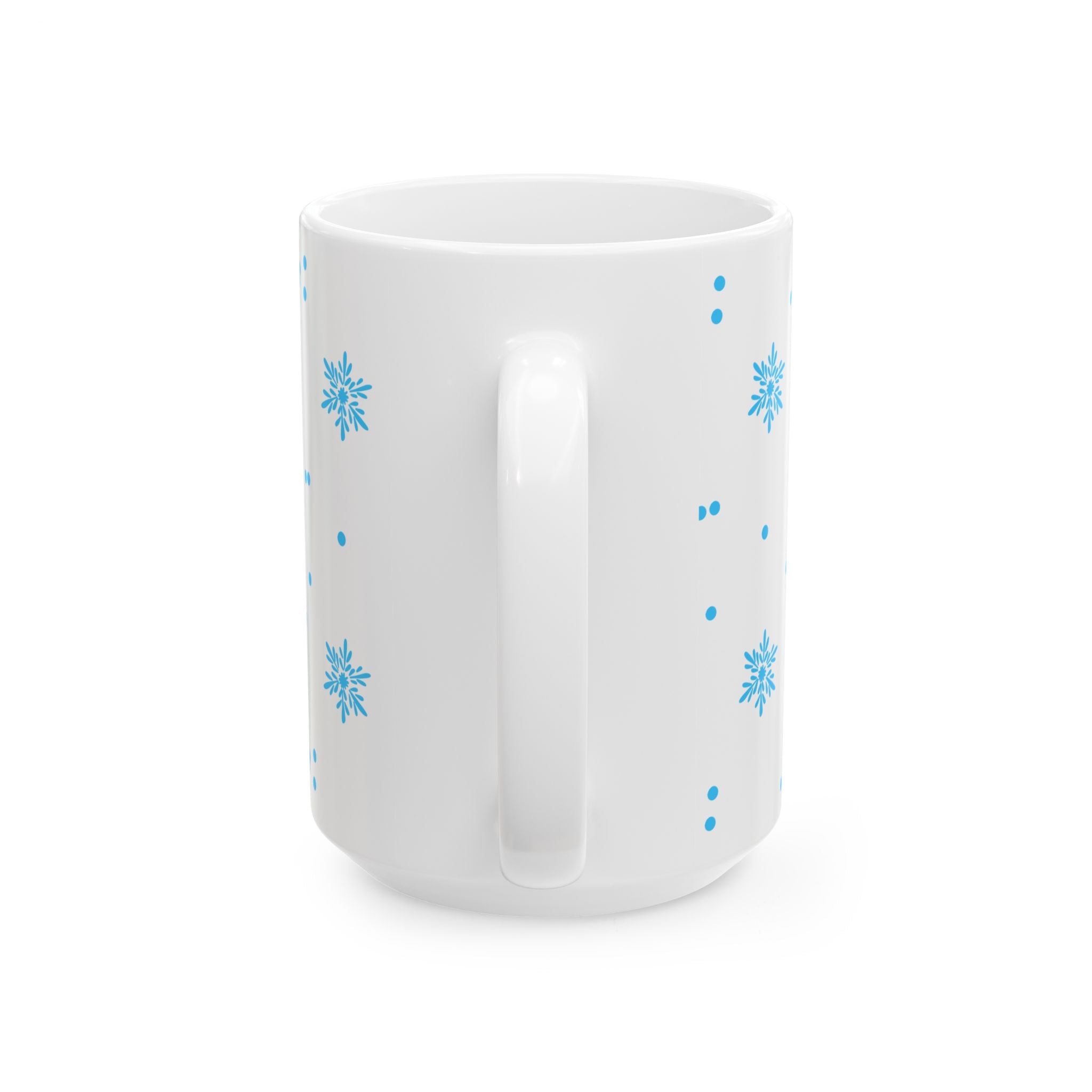 Snowflake Pattern Ceramic Mug – Blue Winter Coffee Cup (11oz & 15oz)