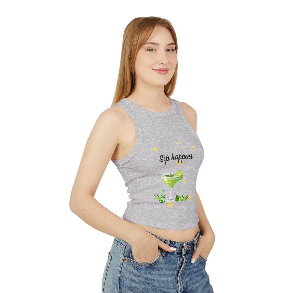 Sip Happens – Funny Margarita Tank Top, Summer Girls Trip Shirt, Vacation Cocktail Graphic Tee