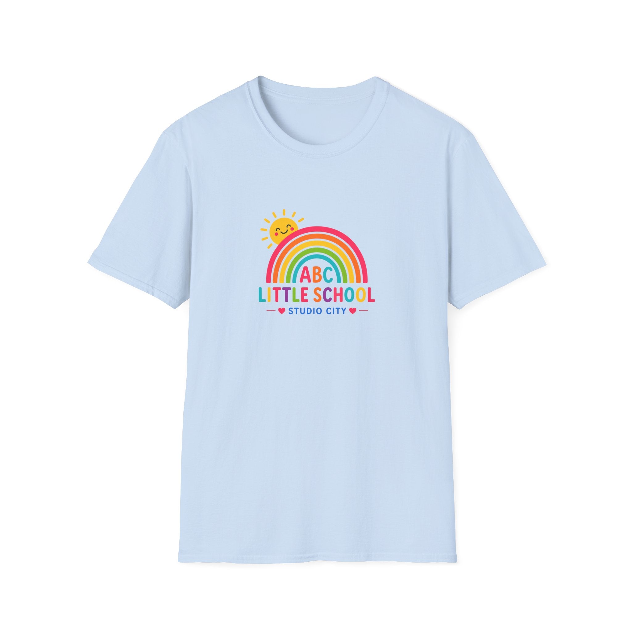 Kids Rainbow Preschool T‑Shirt — “ABC Little School” Sunny Day Tee