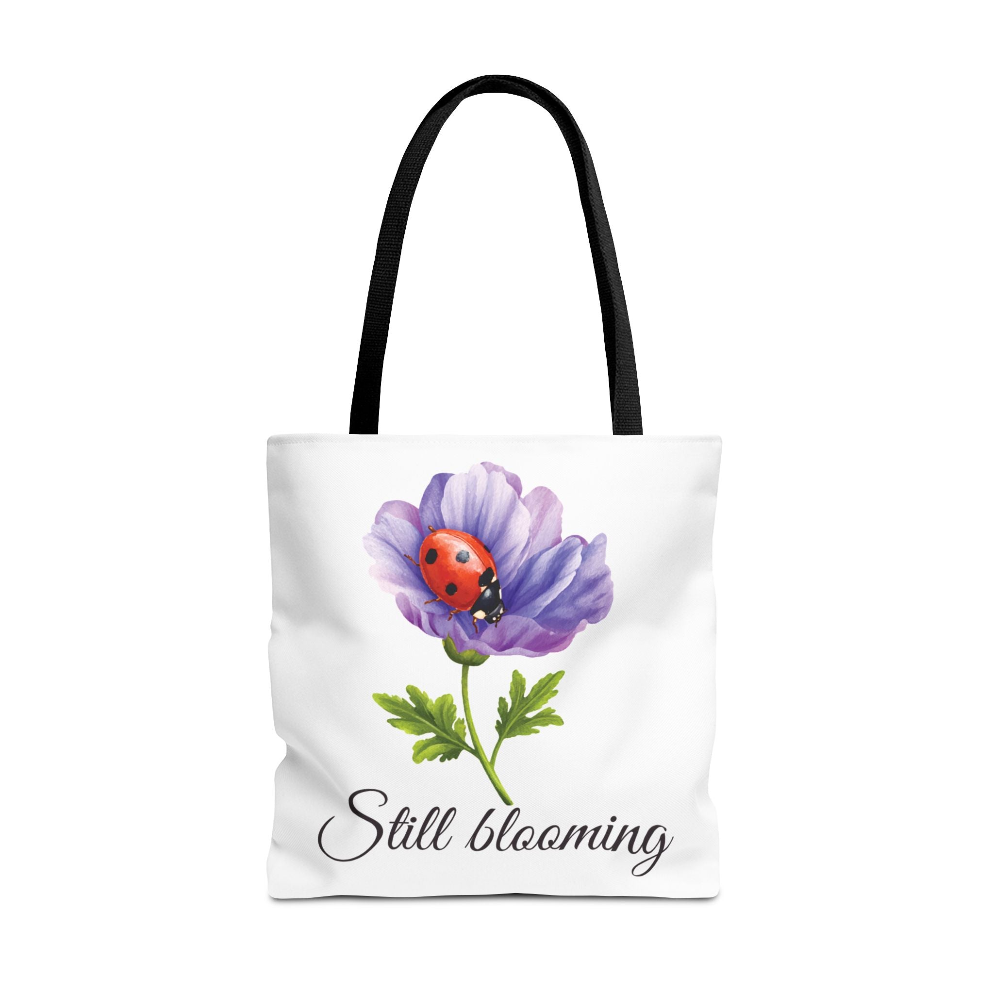 Still Blooming Tote Bag, Aesthetic Canvas Tote Bag, Cute Everyday Bag, Floral Ladybug Tote, Soft Life Gift