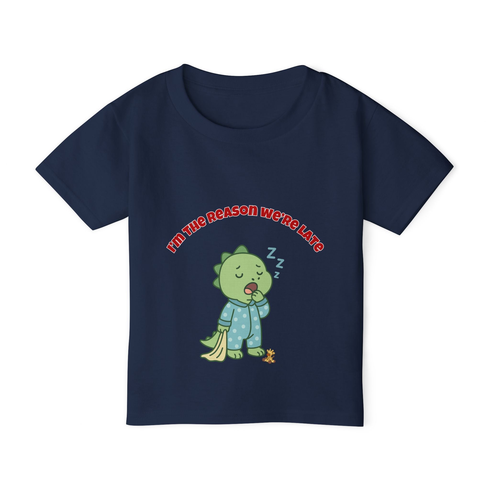 Im the Reason Were Late Cute Baby Dinosaur Toddler T Shirt Funny Sleepy Dino Kids Shirt Pajamas Theme