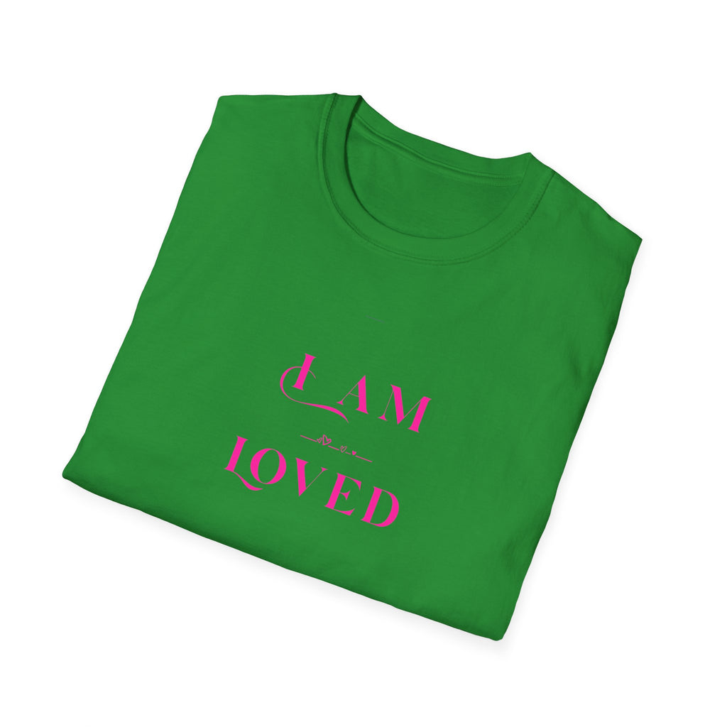 I Am Loved T‑Shirt — Pink Script Inspirational Tee