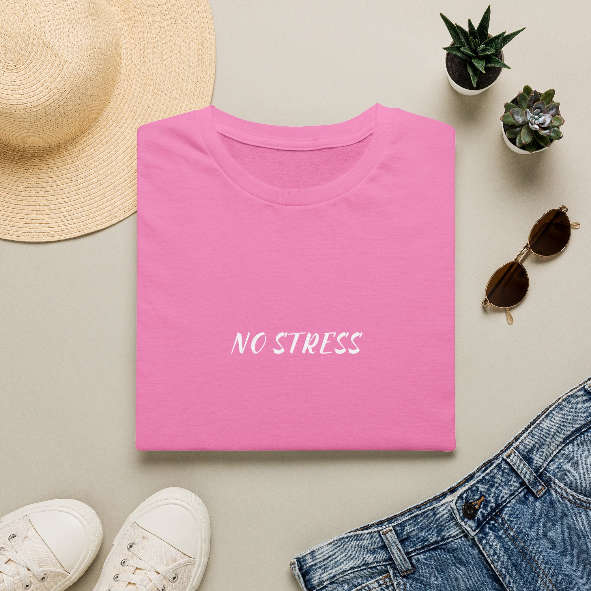 No Stress Tee | Minimalist Quote Shirt | Casual Everyday Graphic T-Shirt