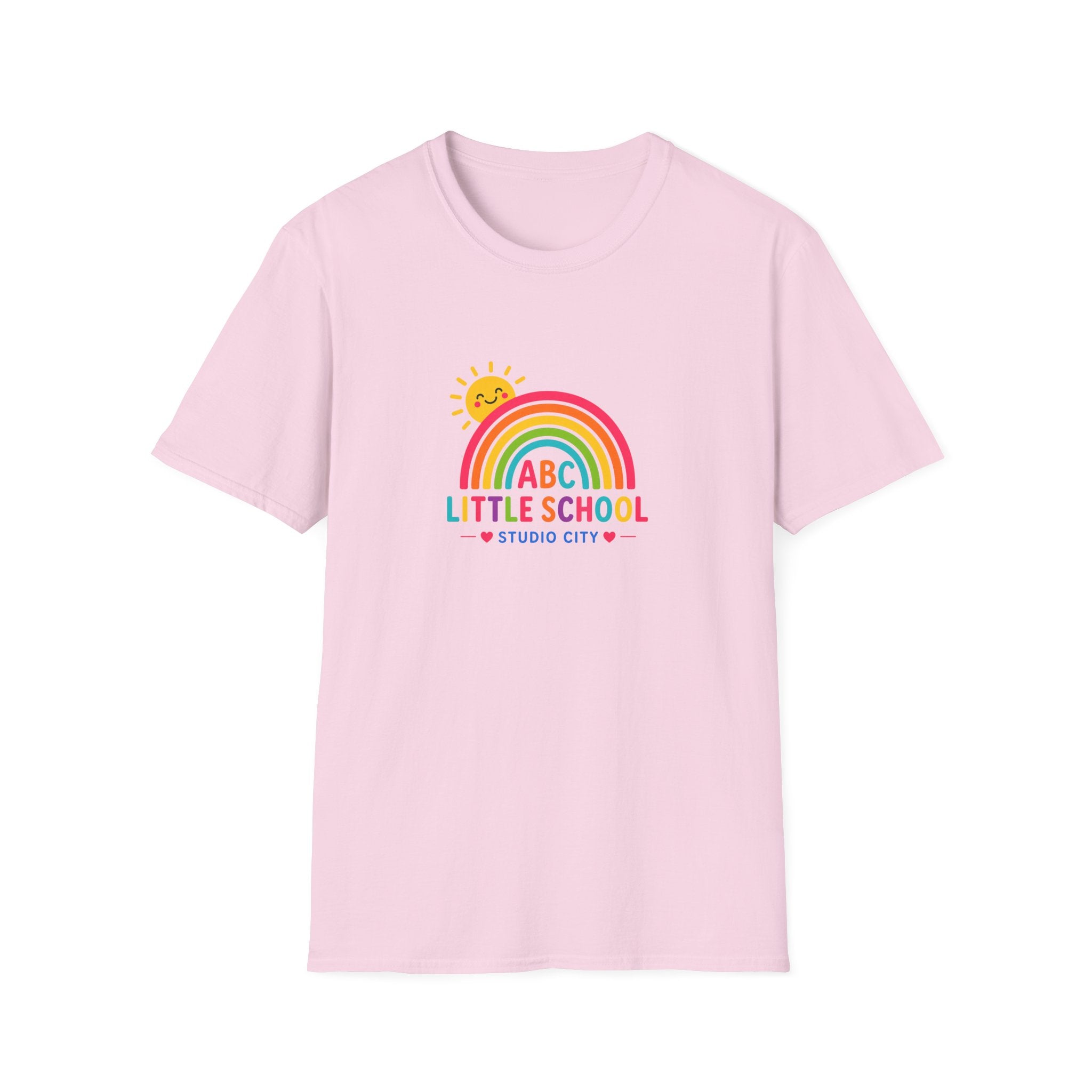Kids Rainbow Preschool T‑Shirt — “ABC Little School” Sunny Day Tee