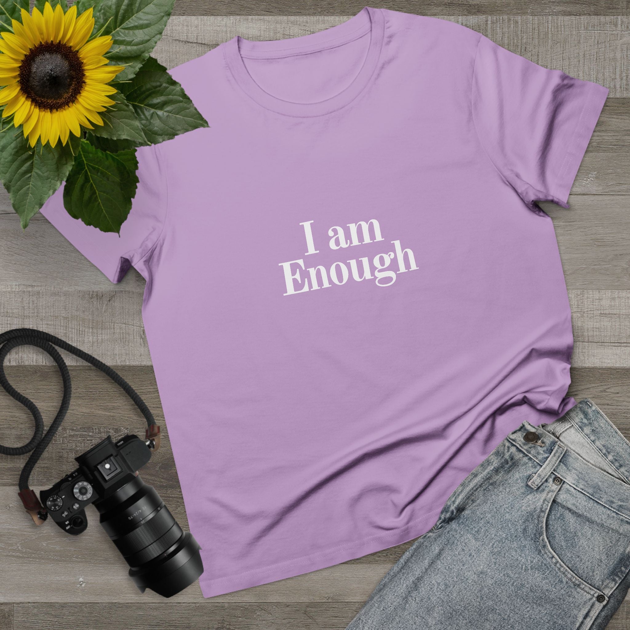 Women’s Tee — “I Am Enough” Minimalist Affirmation Shirt