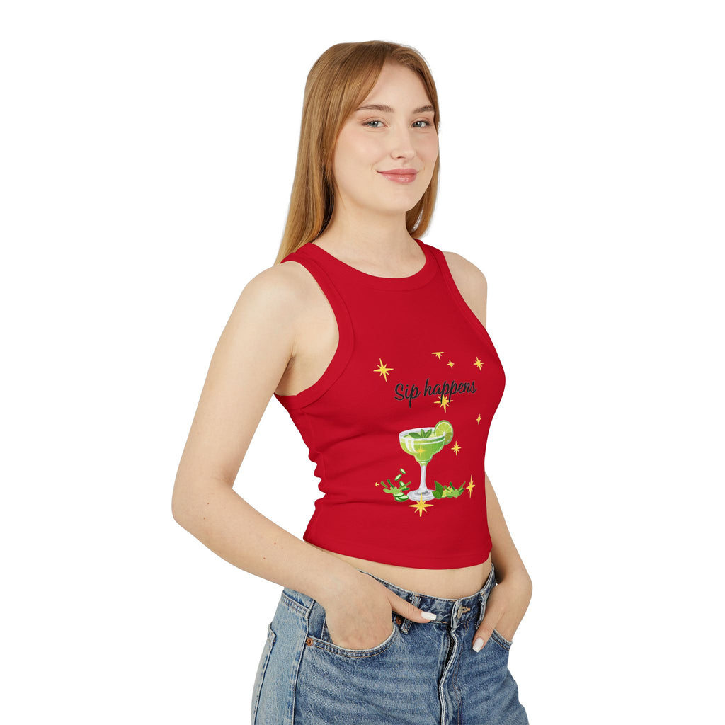 Sip Happens – Funny Margarita Tank Top, Summer Girls Trip Shirt, Vacation Cocktail Graphic Tee