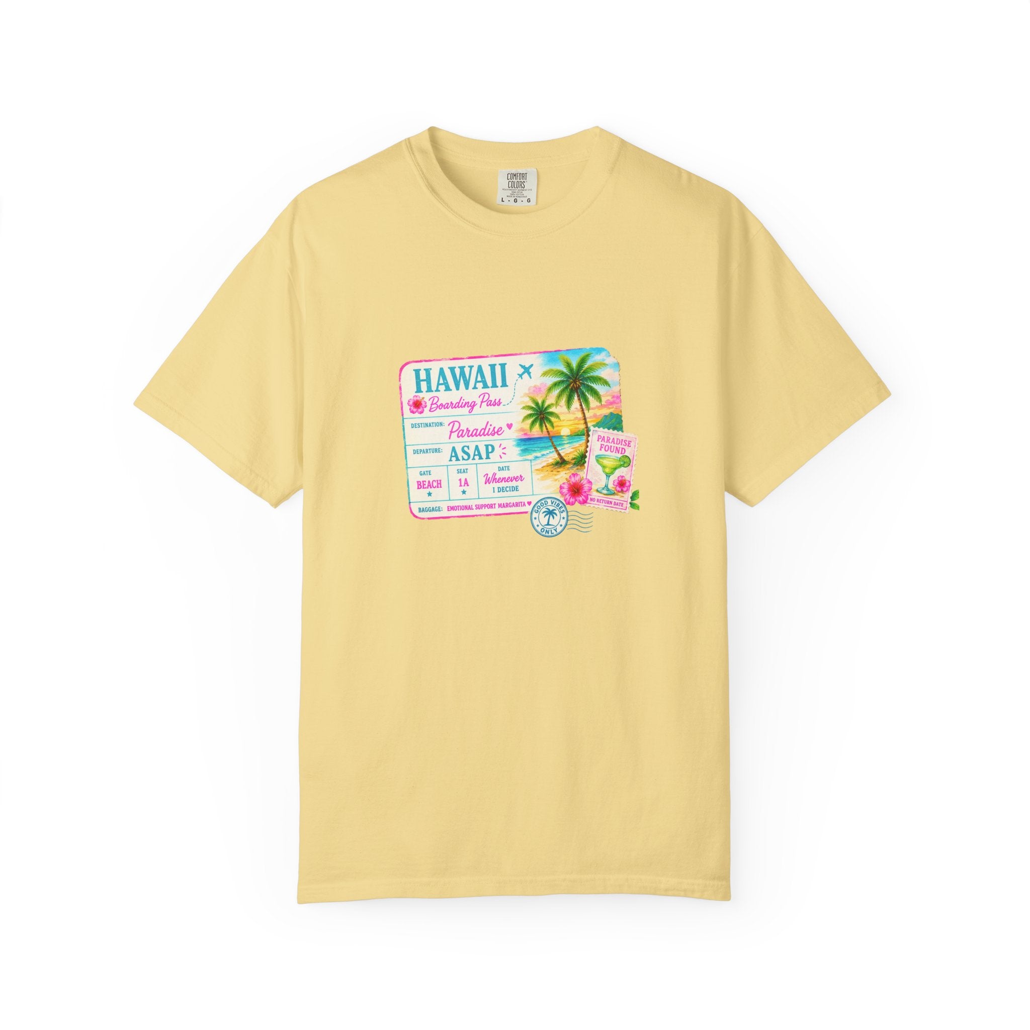 Hawaii Vacation Passport T-Shirt — Tropical Palm Retro Travel Tee