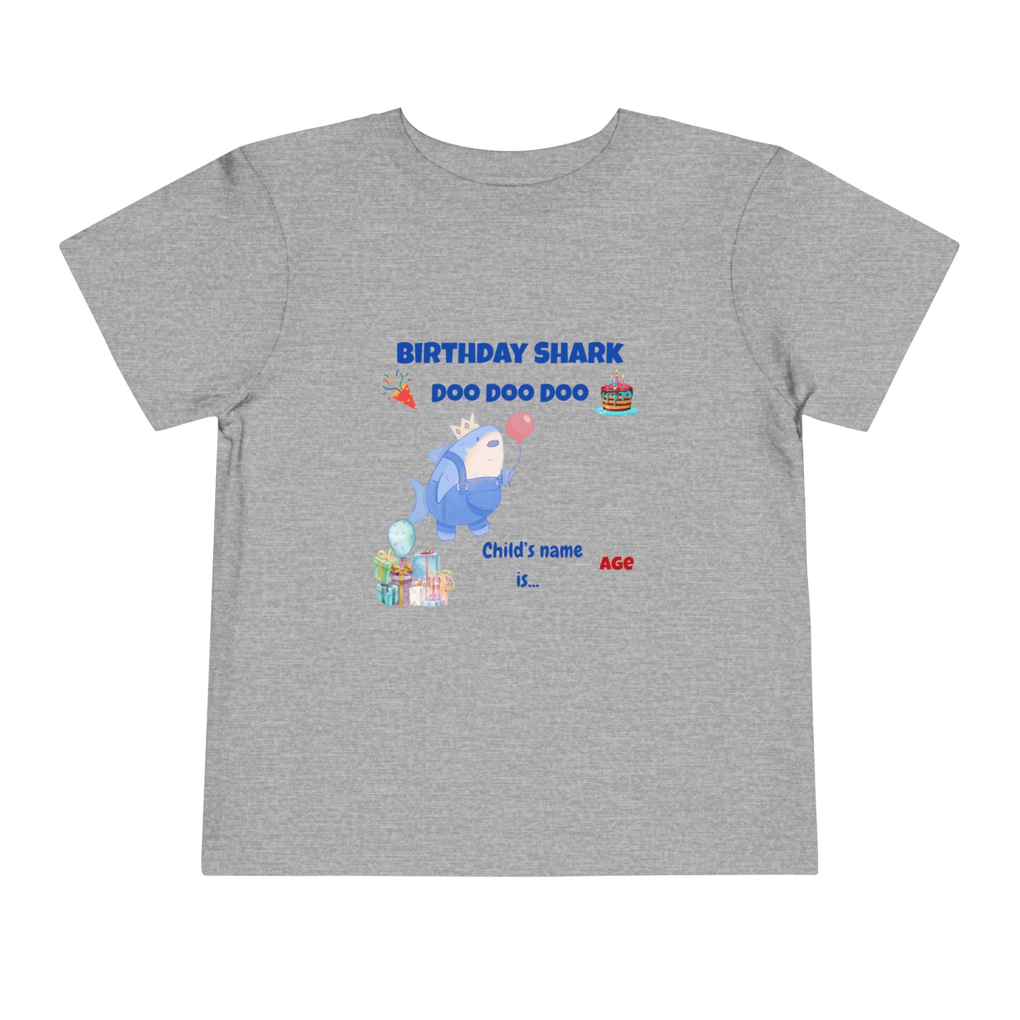 Personalized Birthday Shark TShirt for Kids  Custom Name and Age  Cute Ocean Theme Toddler Tee