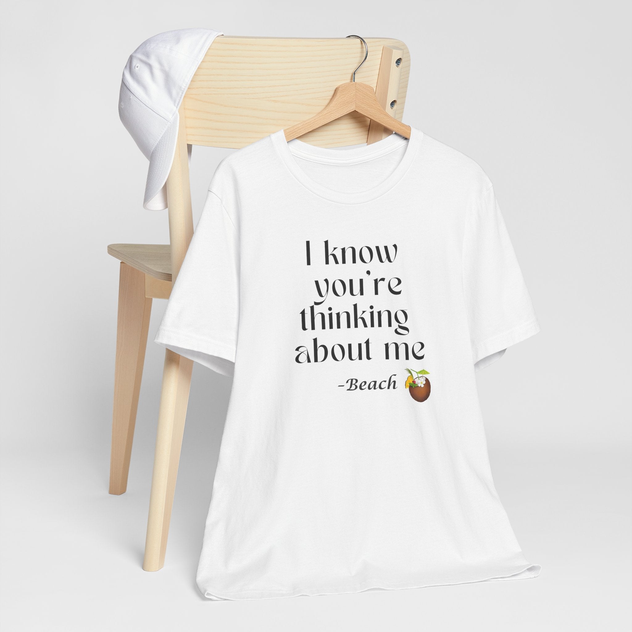 I know you're thinking about me Beach tee | Coconut drink graphic