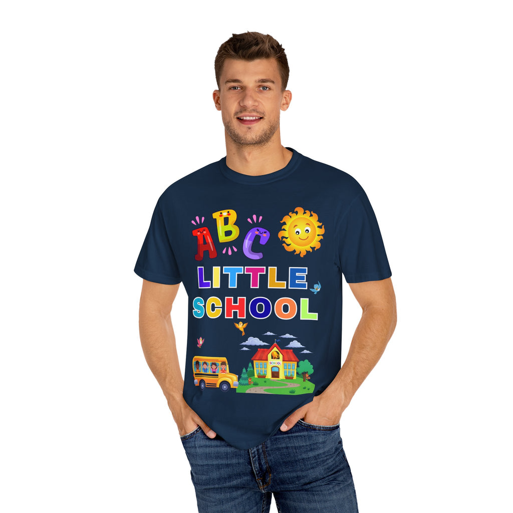 ABC Little School Unisex Garment-Dyed T-Shirt, Kids Learning Apparel, Back to School Shirt, Educational Gift, Fun Classroom Wear
