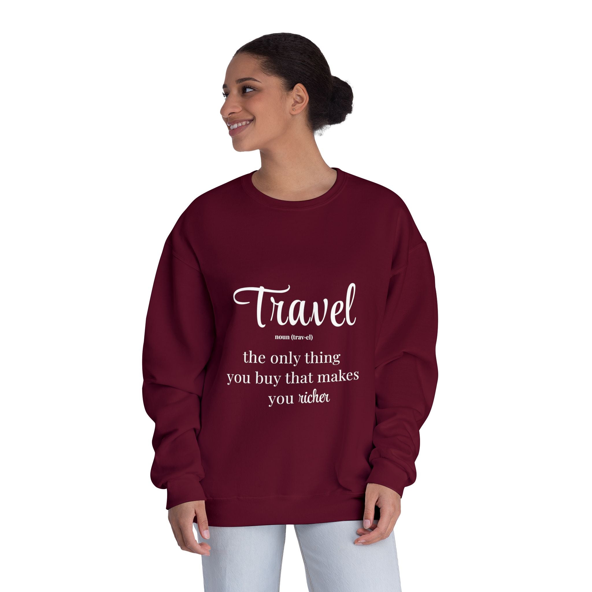 Classic White Crewneck Sweatshirt – Unisex Cozy Pullover