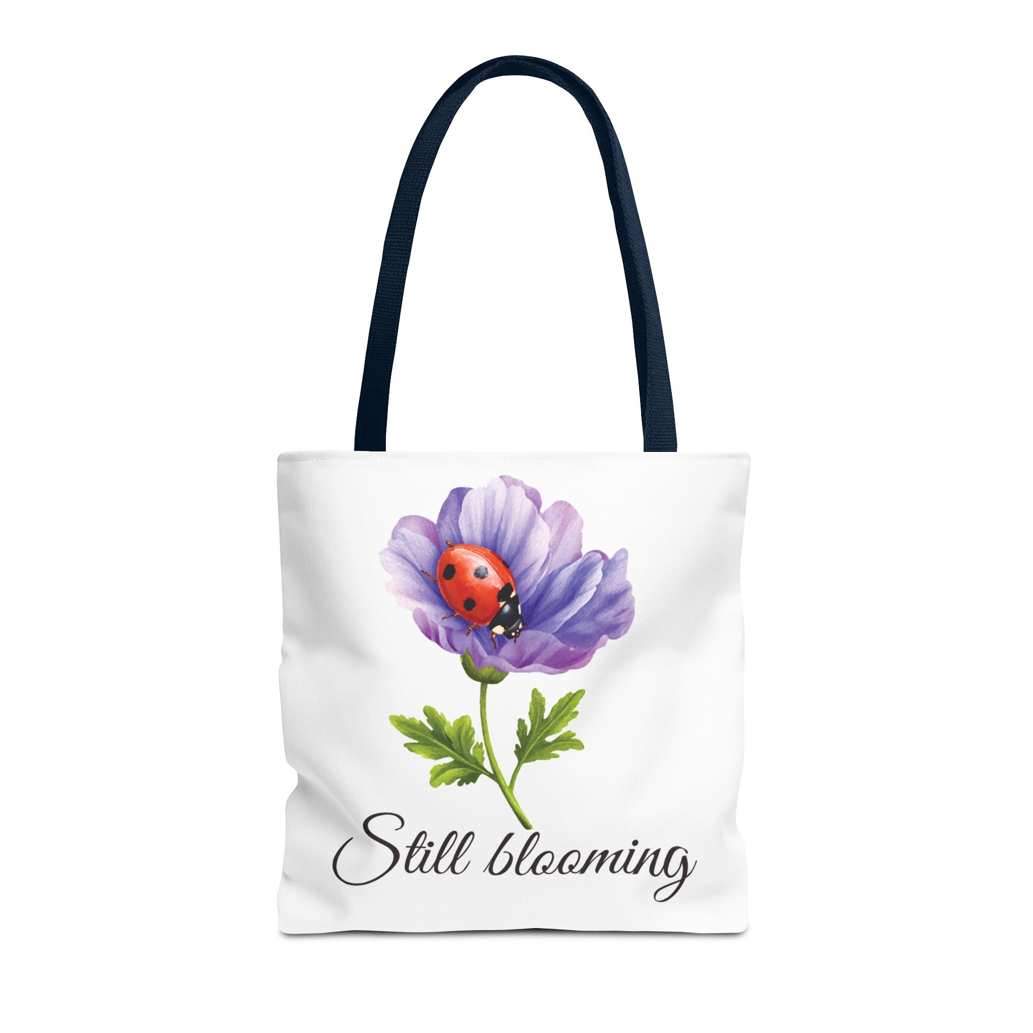 Still Blooming Tote Bag, Aesthetic Canvas Tote Bag, Cute Everyday Bag, Floral Ladybug Tote, Soft Life Gift