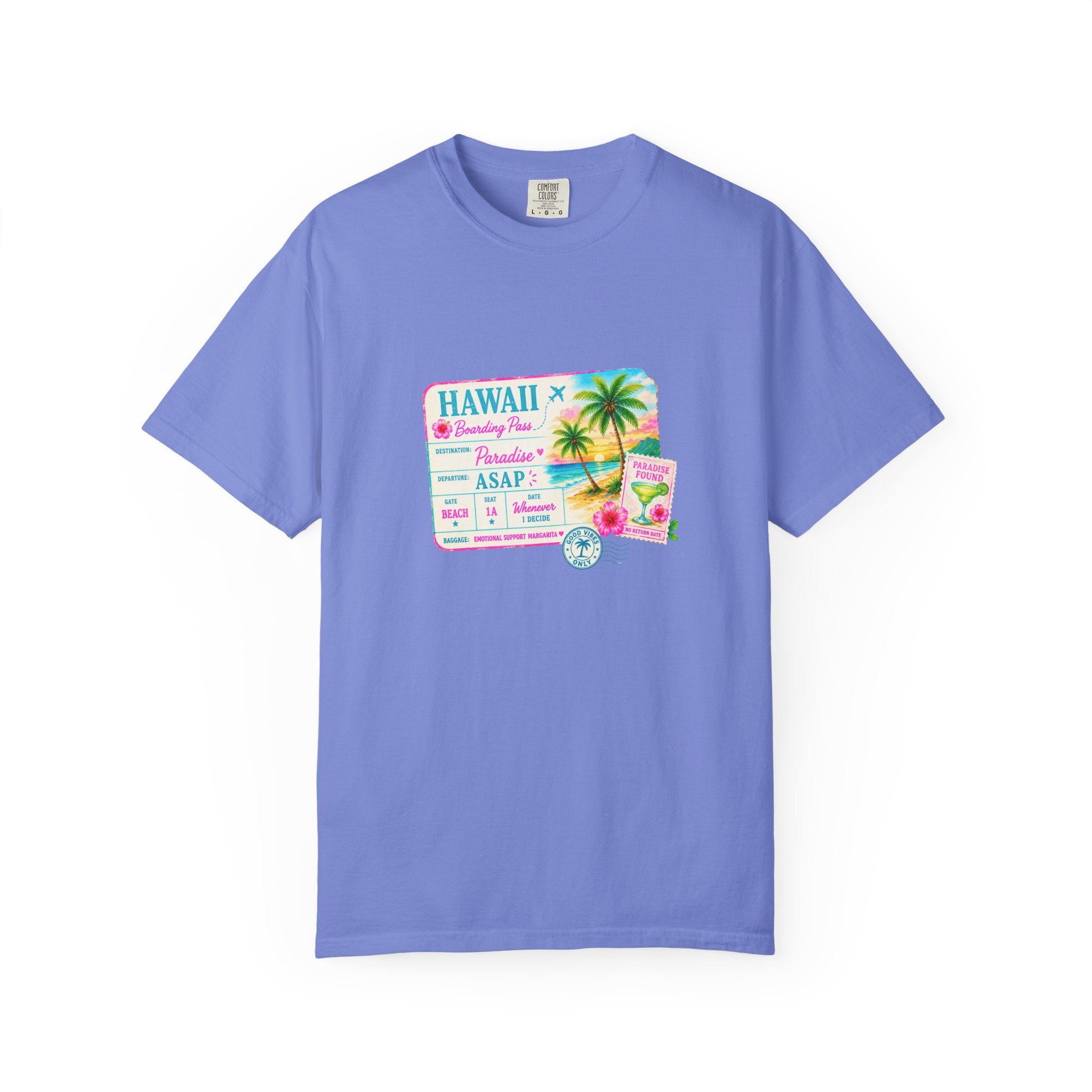 Hawaii Vacation Passport T-Shirt — Tropical Palm Retro Travel Tee