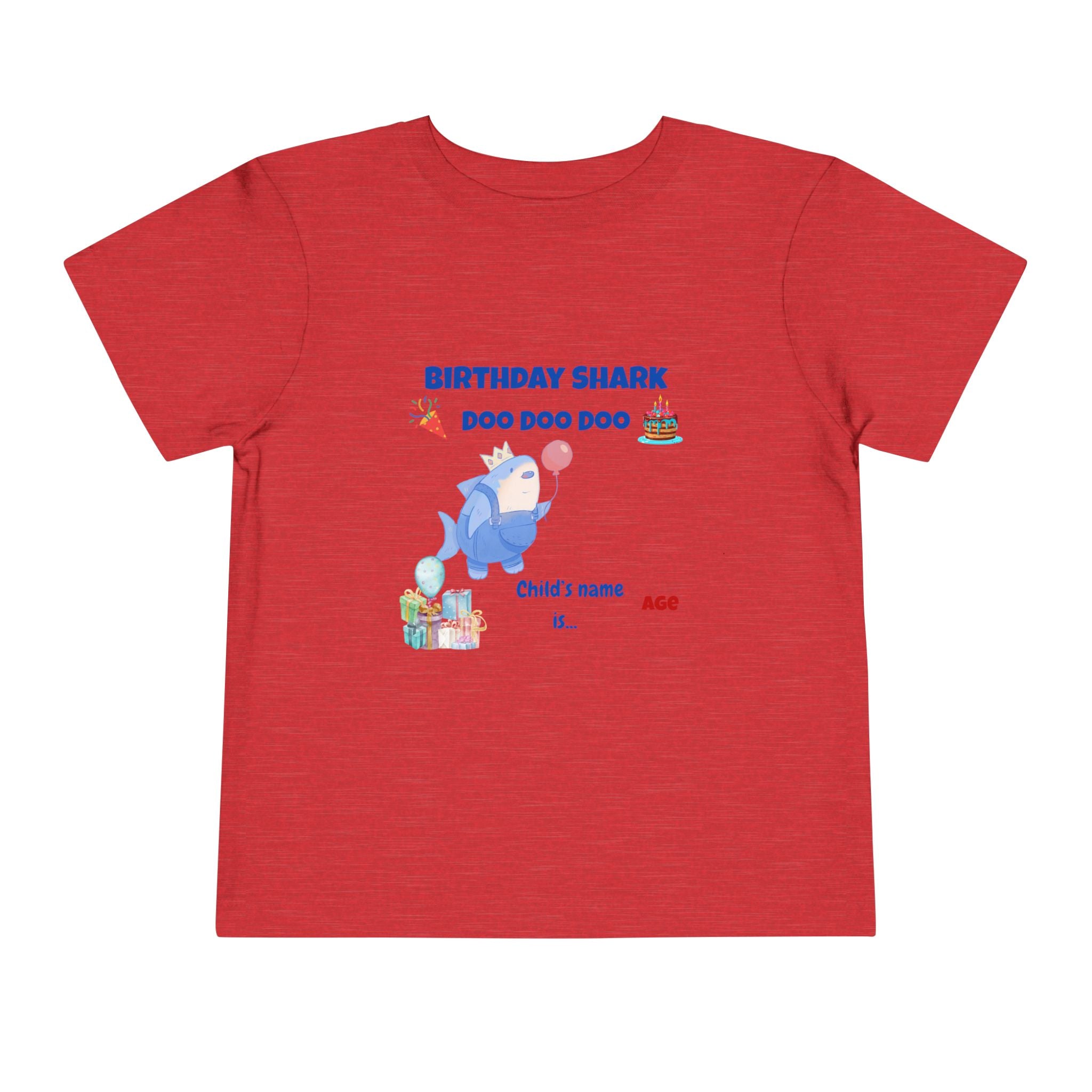 Personalized Birthday Shark TShirt for Kids  Custom Name and Age  Cute Ocean Theme Toddler Tee