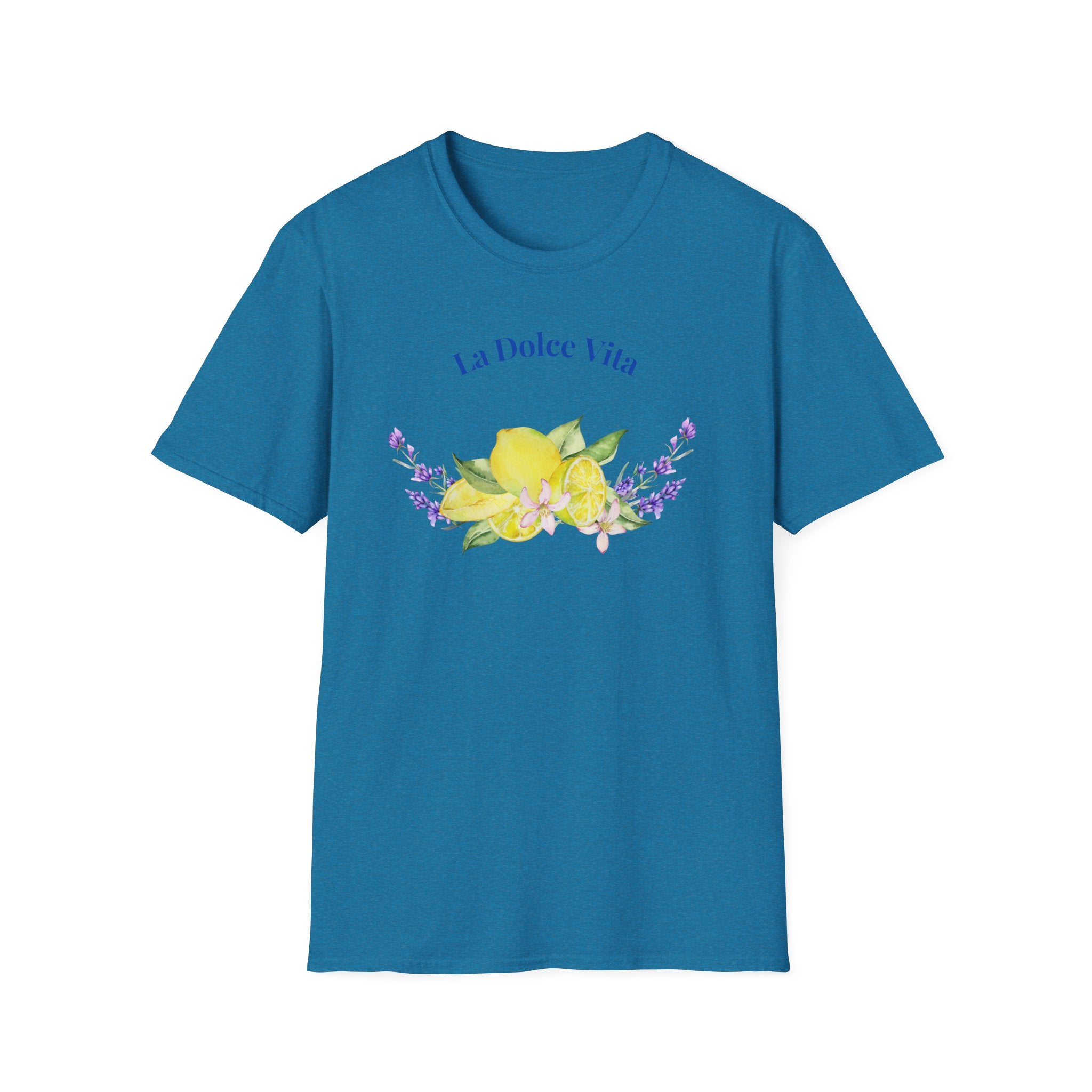 La Dolce Vita Graphic Tee | Floral Lemon & Lavender T-Shirt | Unisex Softstyle.