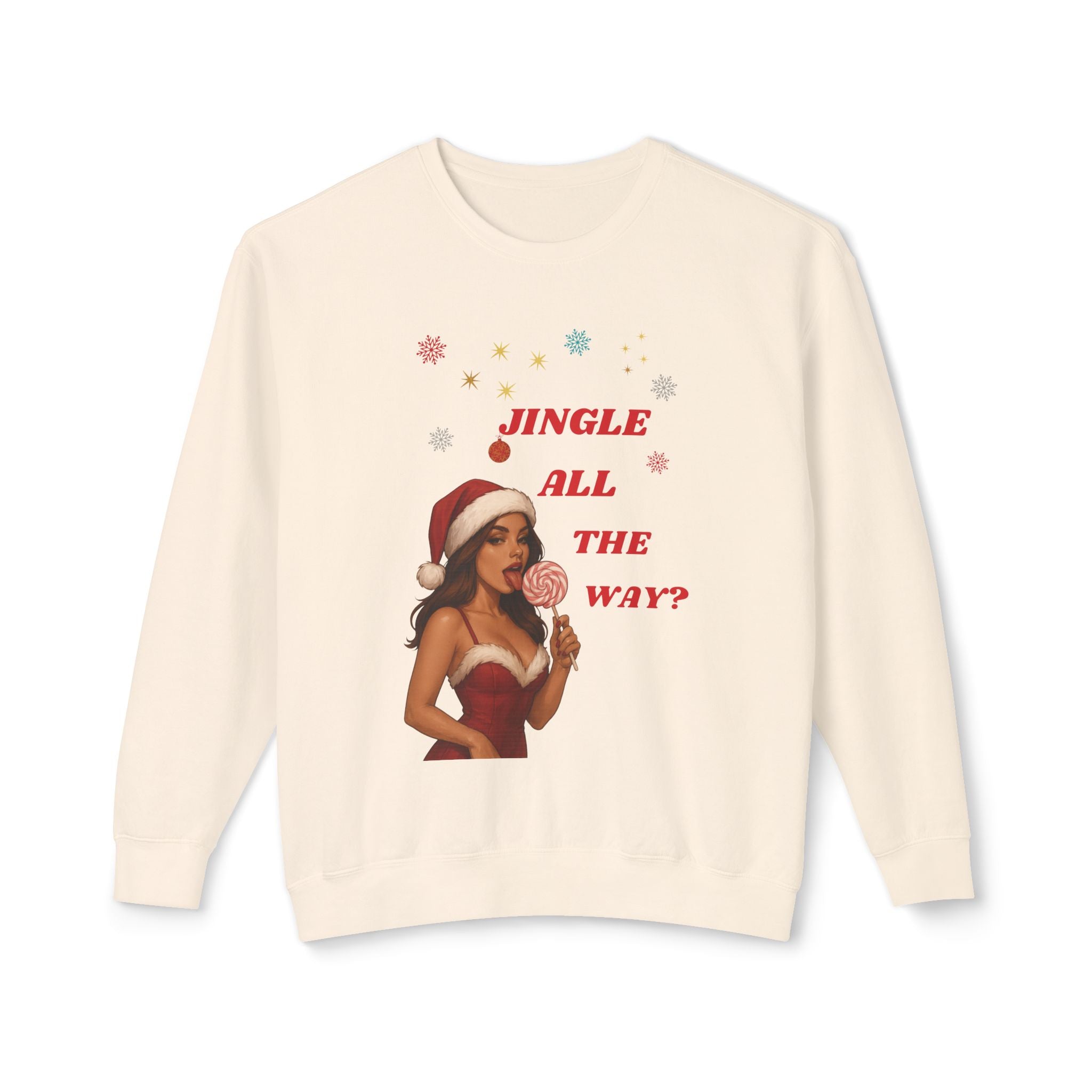 Pinup Santa Girl Jingle All The Way Sweatshirt | Christmas Crewneck