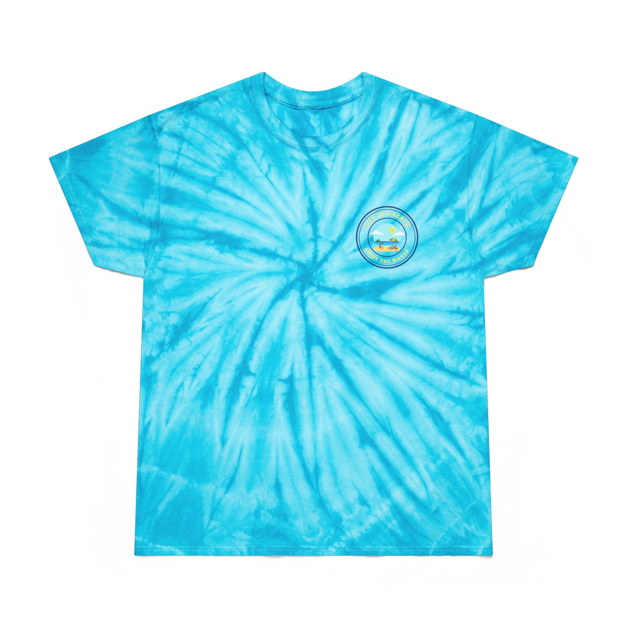 Hello Summer Tie-Dye Tee — Yellow Cyclone Graphic T-Shirt