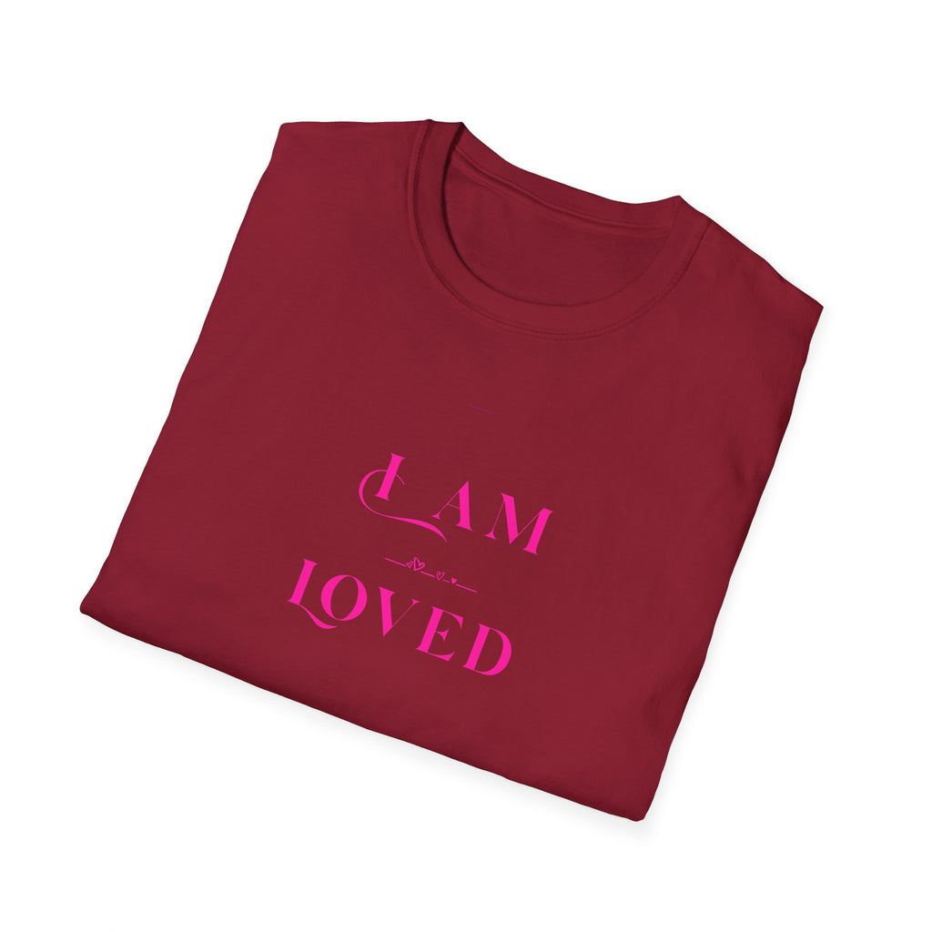 I Am Loved T‑Shirt — Pink Script Inspirational Tee