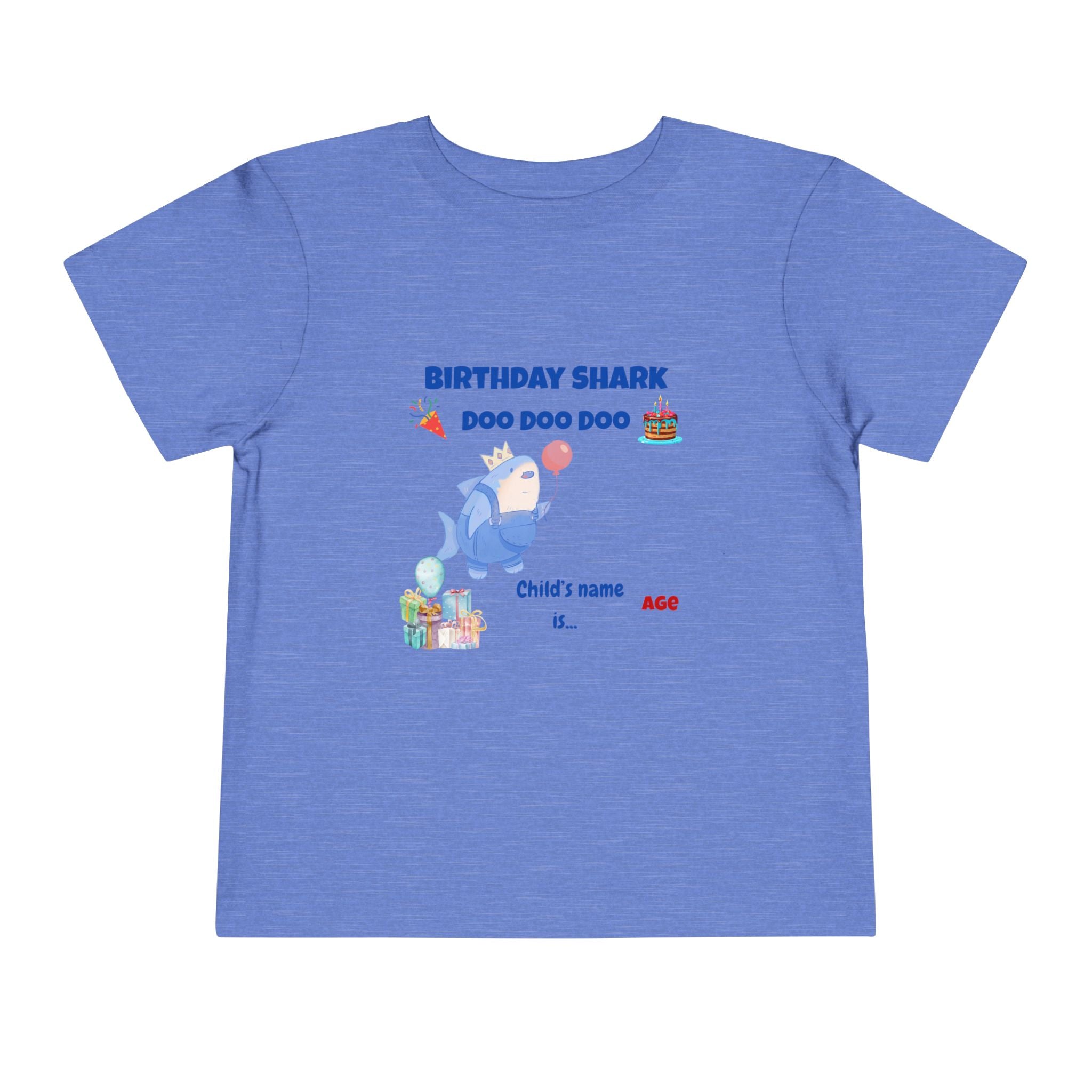 Personalized Birthday Shark TShirt for Kids  Custom Name and Age  Cute Ocean Theme Toddler Tee
