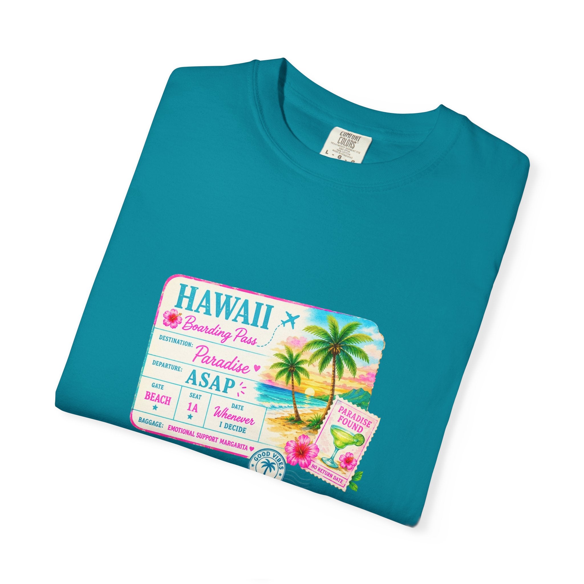 Hawaii Vacation Passport T-Shirt — Tropical Palm Retro Travel Tee