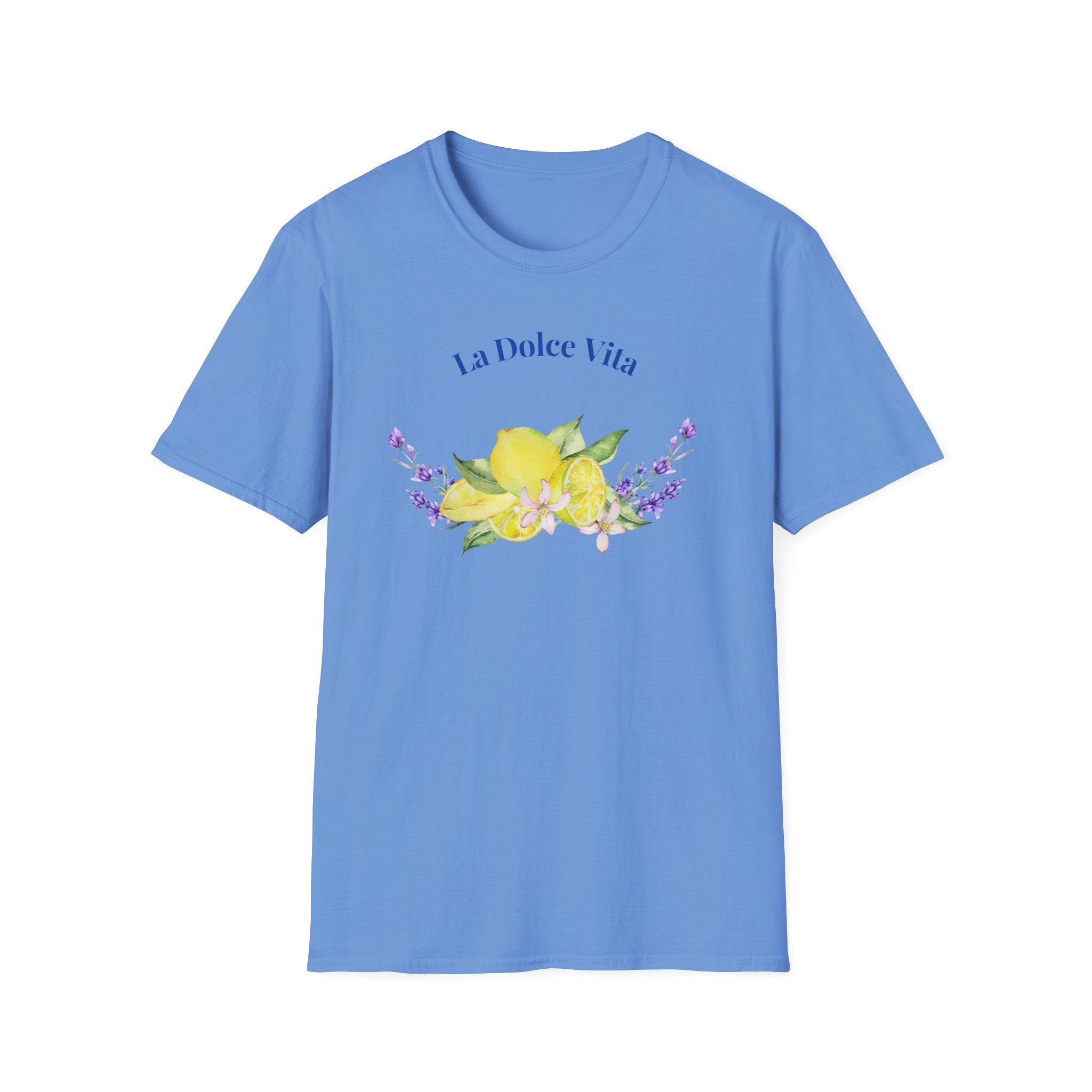 La Dolce Vita Graphic Tee | Floral Lemon & Lavender T-Shirt | Unisex Softstyle.