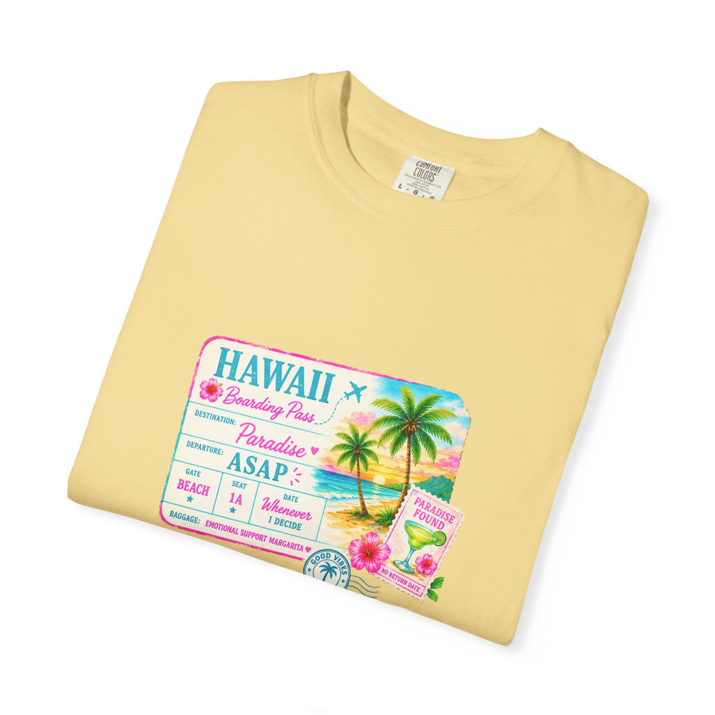 Hawaii Vacation Passport T-Shirt — Tropical Palm Retro Travel Tee