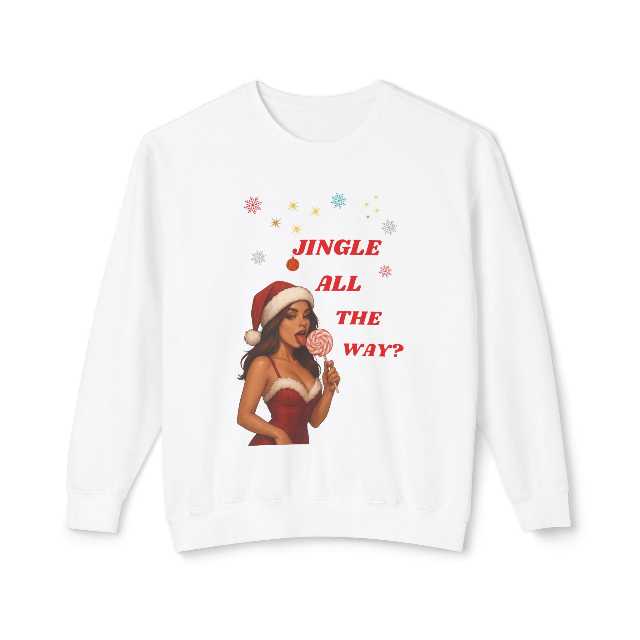 Pinup Santa Girl Jingle All The Way Sweatshirt | Christmas Crewneck