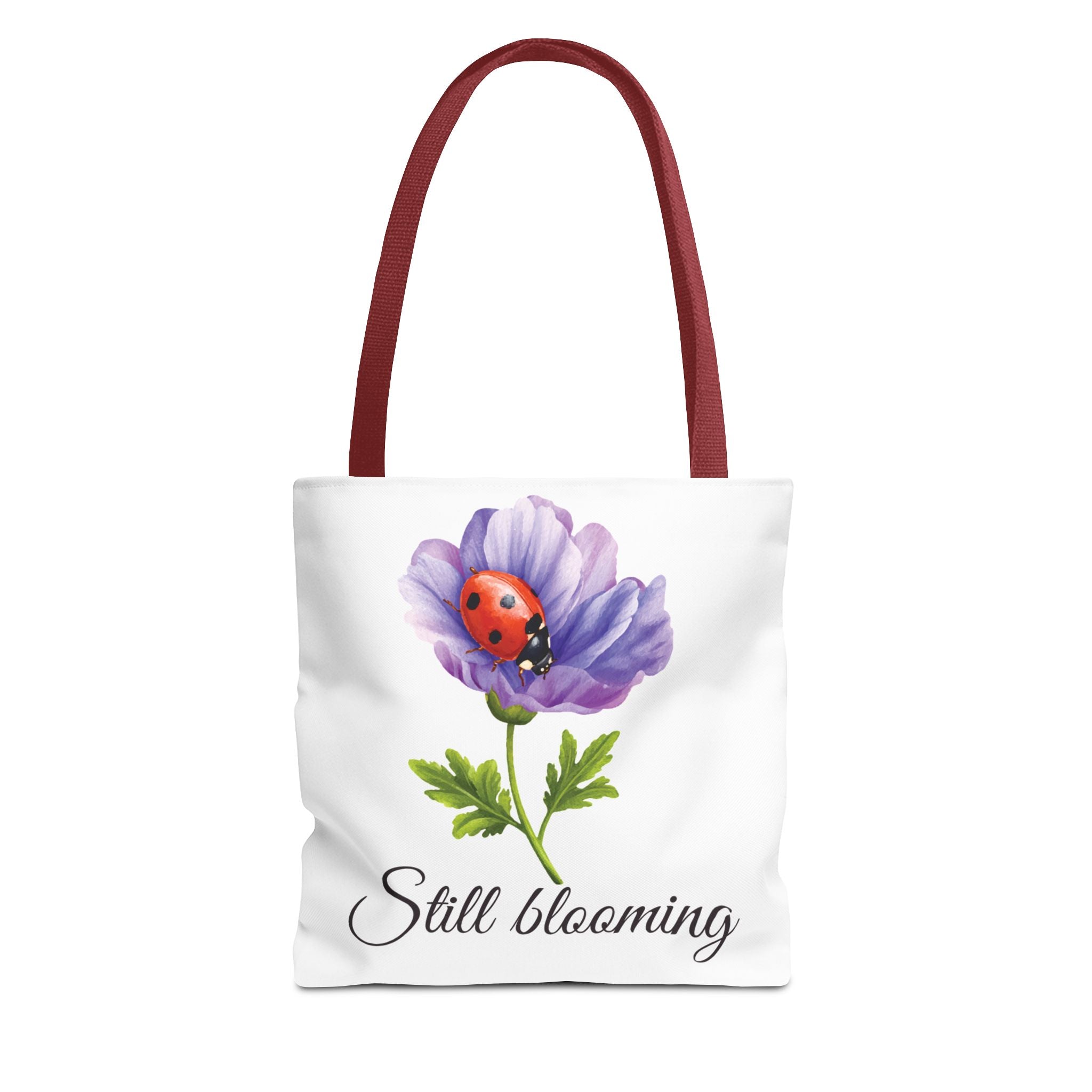 Still Blooming Tote Bag, Aesthetic Canvas Tote Bag, Cute Everyday Bag, Floral Ladybug Tote, Soft Life Gift