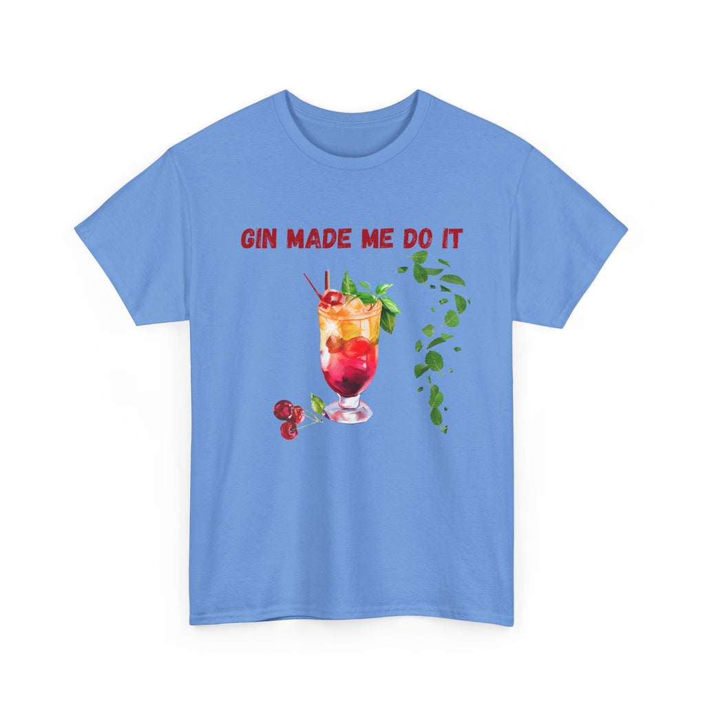 Funny Cocktail Shirt – “Gin Made Me Do It” | Unisex Graphic Tee | Summer Humor Gift