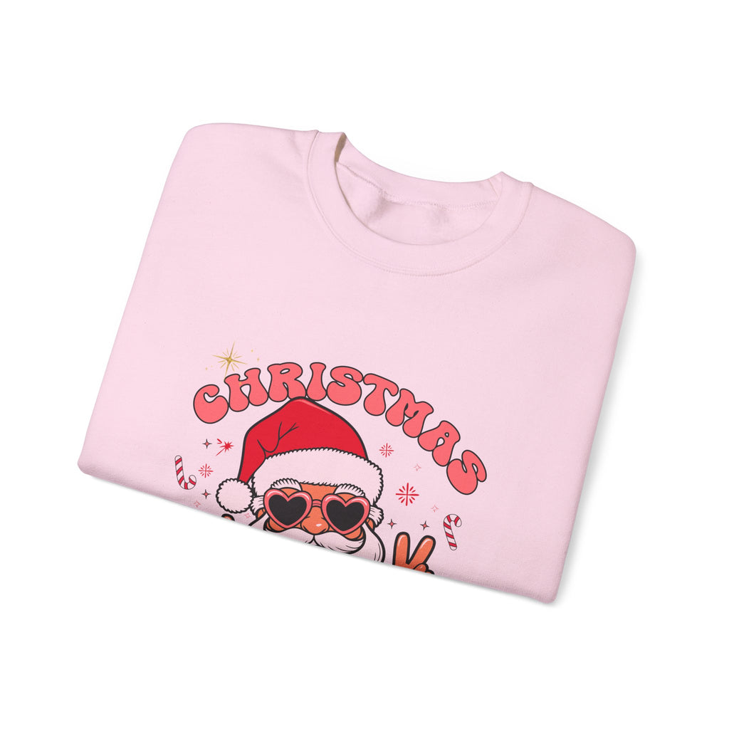 Christmas Vibes Santa Peace Sign Sweatshirt | Christmas Crewneck