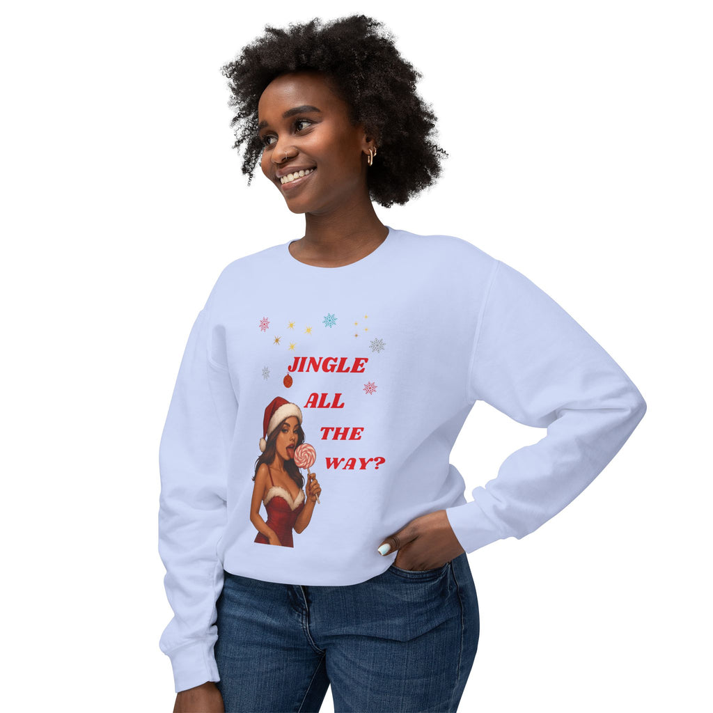 Pinup Santa Girl Jingle All The Way Sweatshirt | Christmas Crewneck