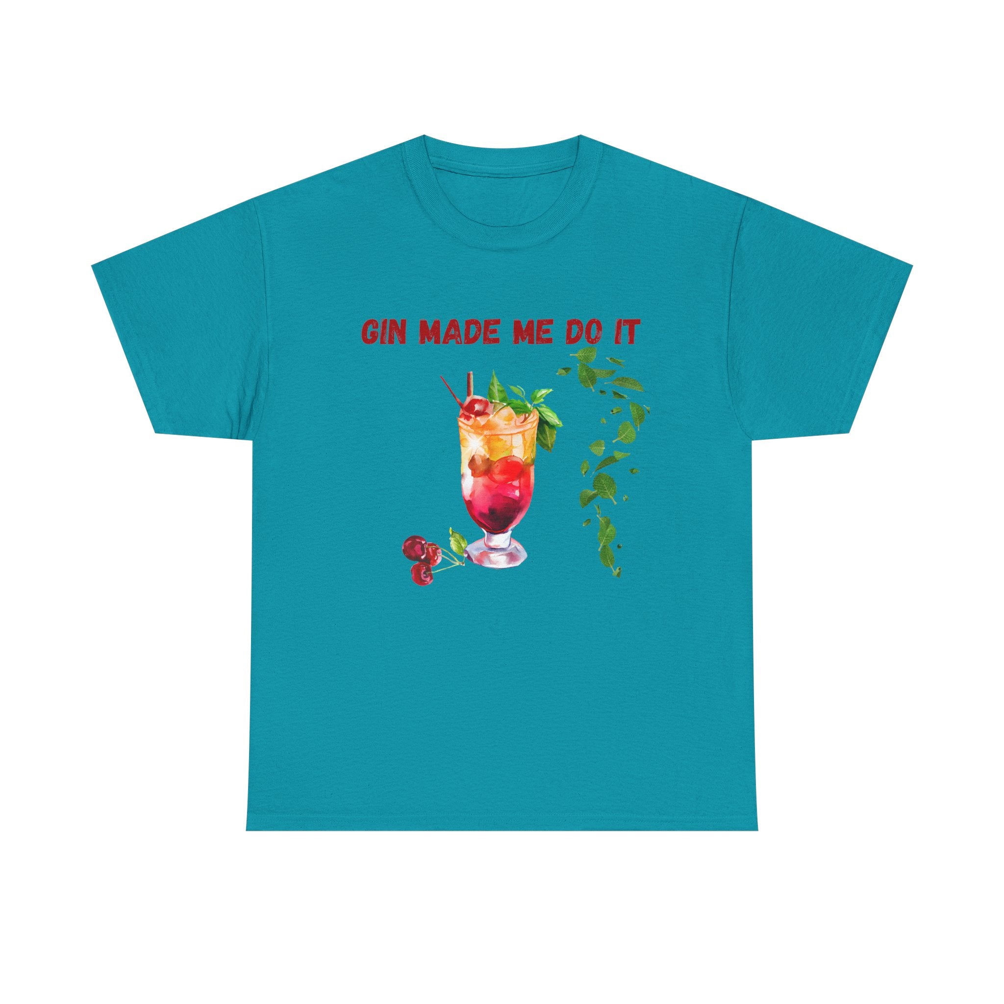 Funny Cocktail Shirt – “Gin Made Me Do It” | Unisex Graphic Tee | Summer Humor Gift