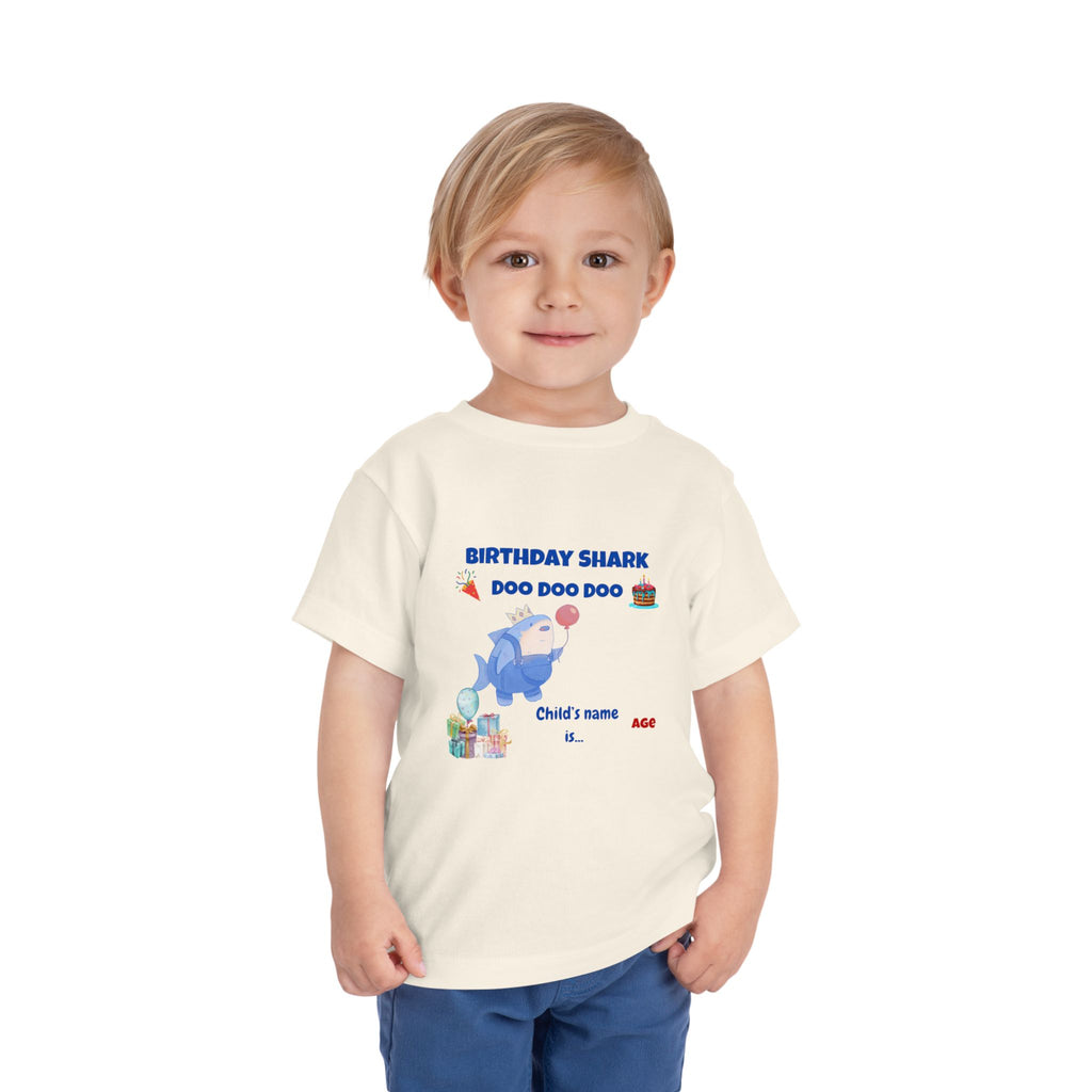 Personalized Birthday Shark TShirt for Kids  Custom Name and Age  Cute Ocean Theme Toddler Tee