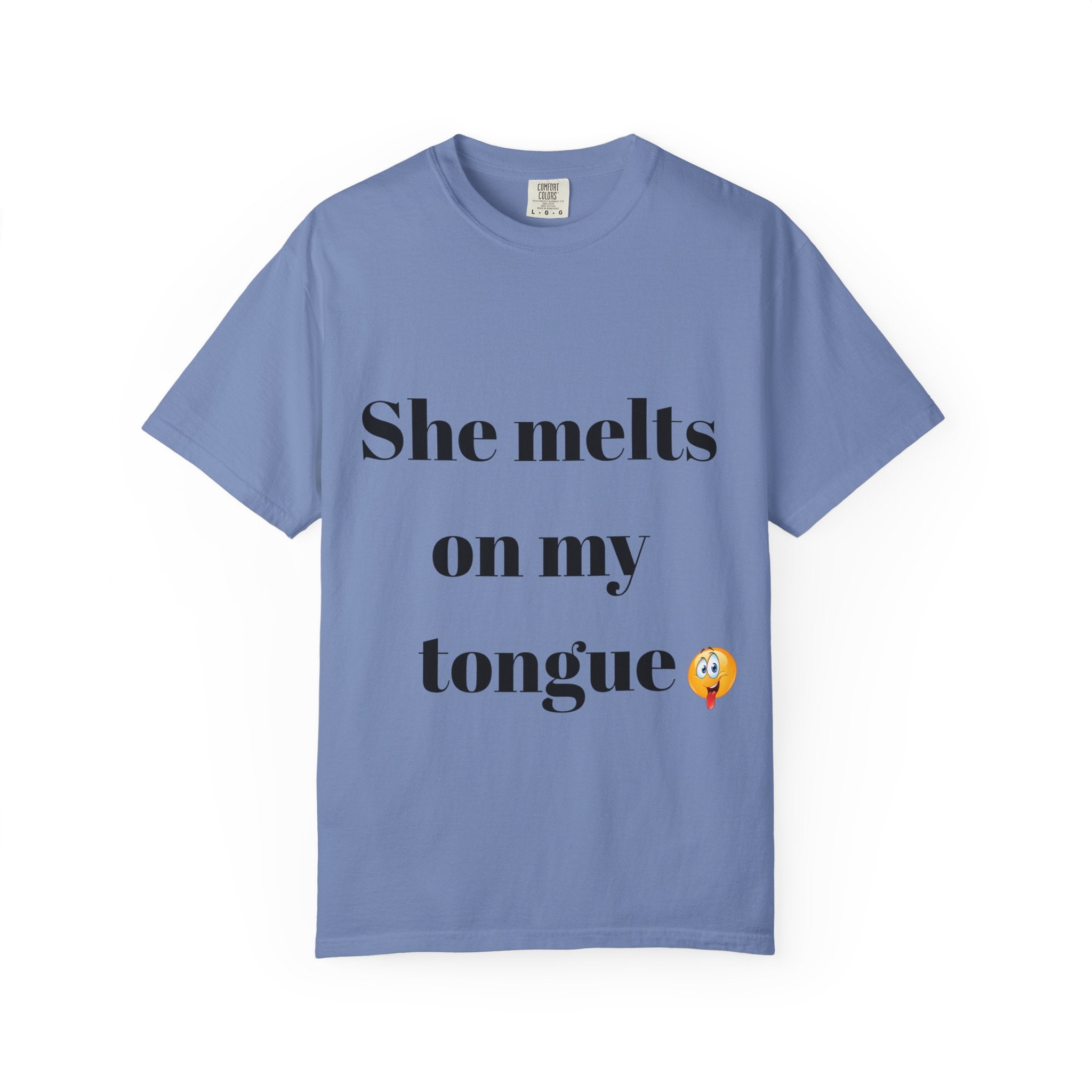 Funny Couple T-Shirt | She Melts on My Tongue Tee | Naughty Gift for Him | Cheeky Matching Shirt for Couples | Bold Statement Shirt