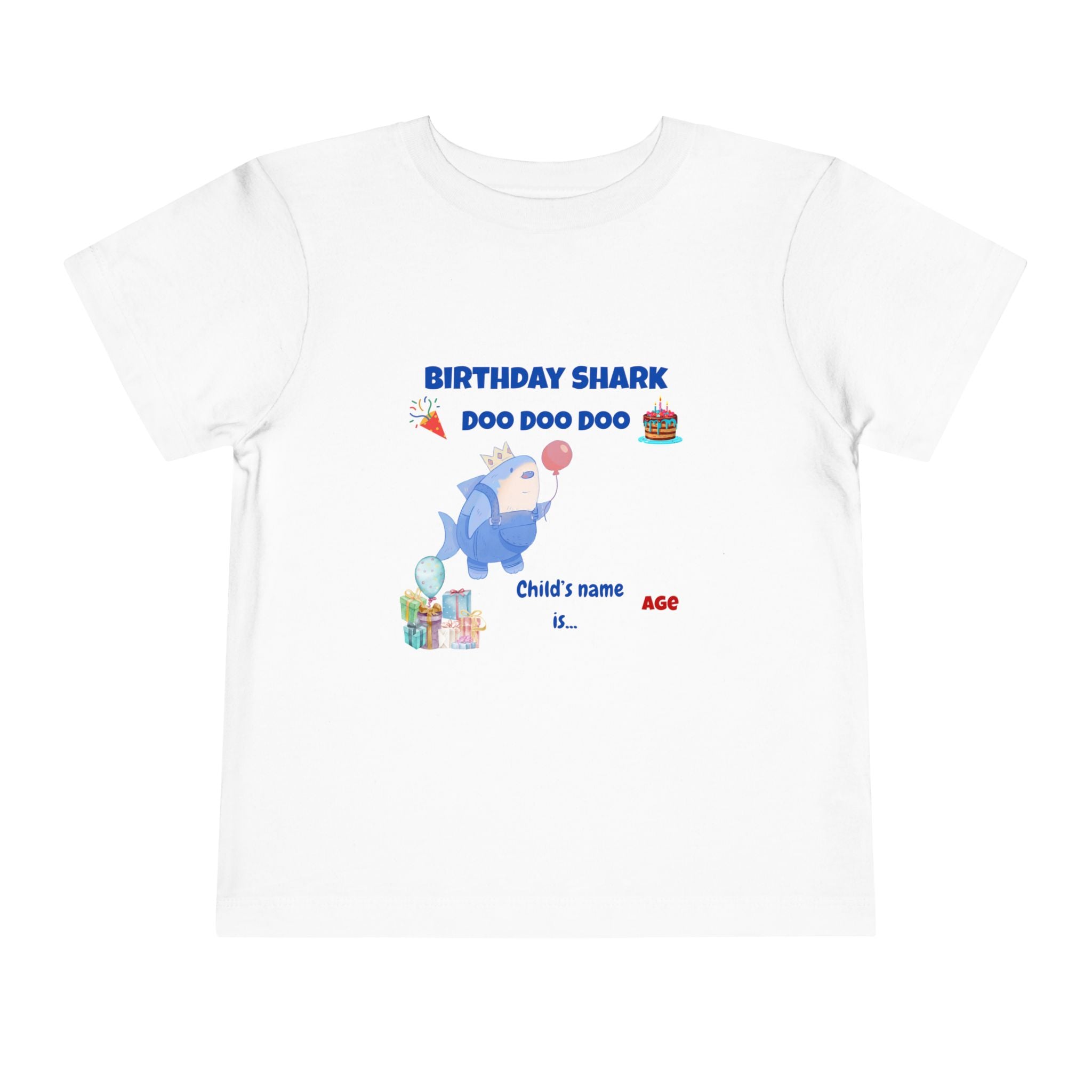 Personalized Birthday Shark TShirt for Kids  Custom Name and Age  Cute Ocean Theme Toddler Tee