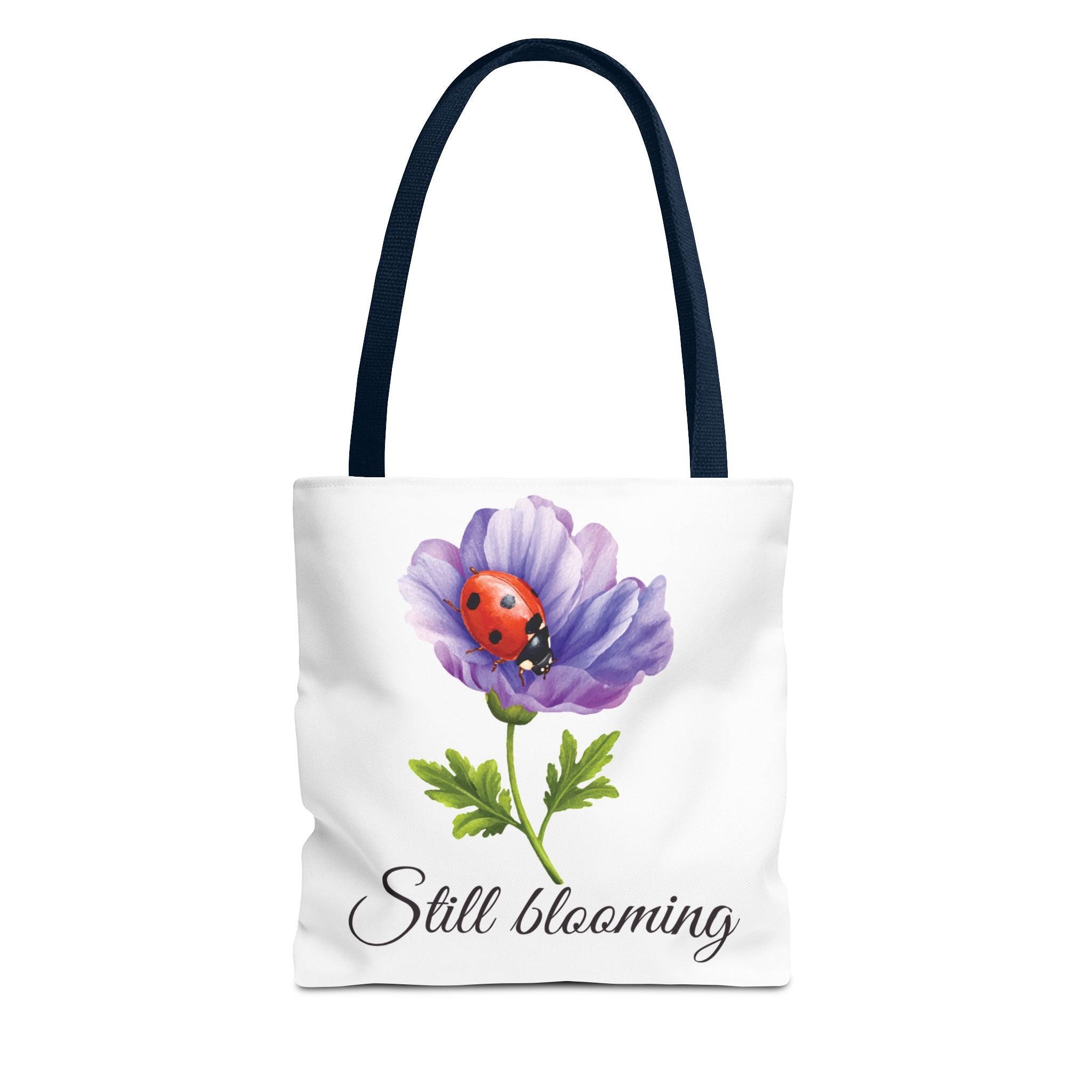 Still Blooming Tote Bag, Aesthetic Canvas Tote Bag, Cute Everyday Bag, Floral Ladybug Tote, Soft Life Gift