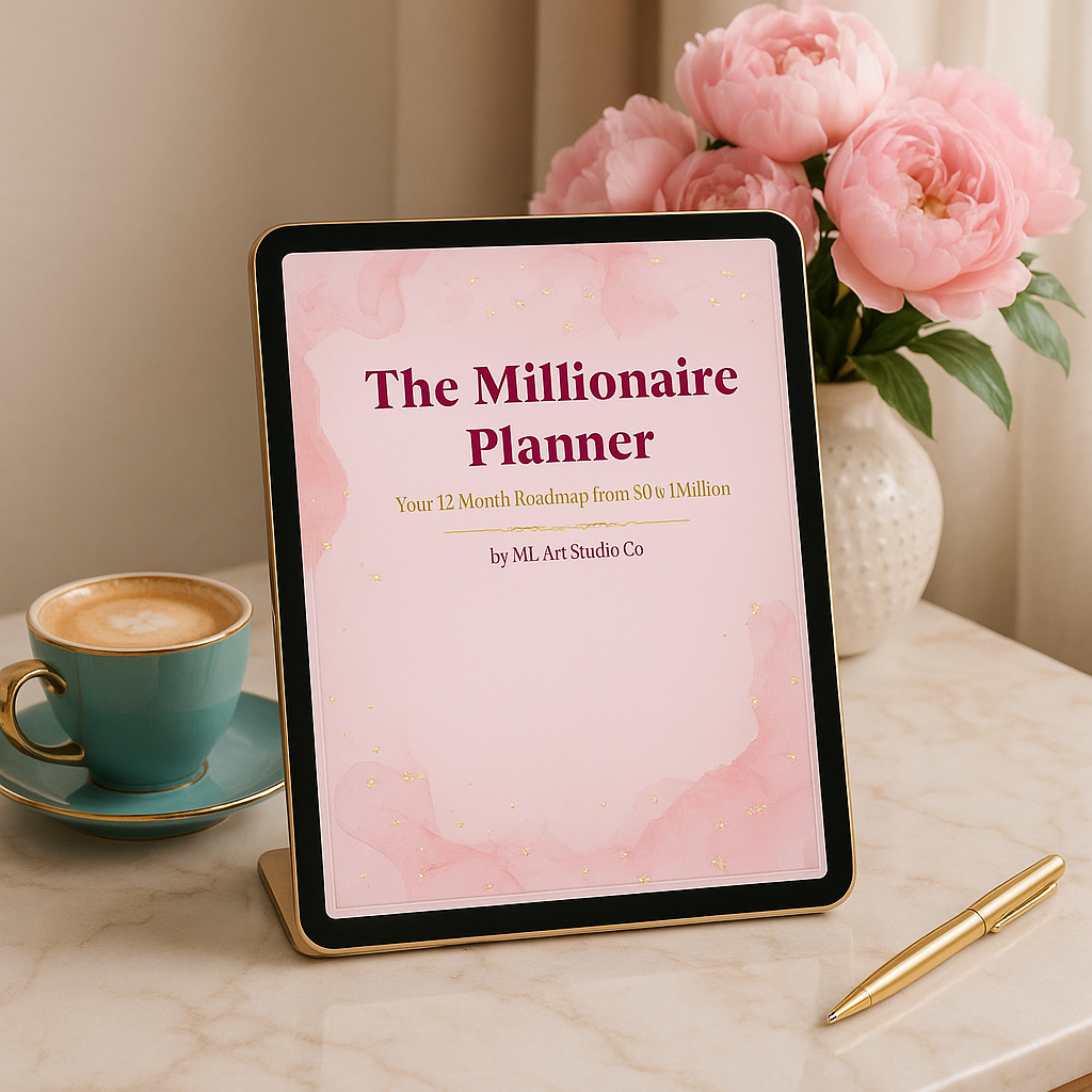 Millionaire Planner — Digital Wealth & Goal Setting Workbook (Pink & Gold)