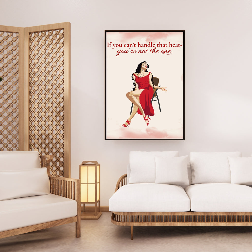 Confident Woman in Red Dress Wall Art Printable – Bold Feminine Energy Quote Poster