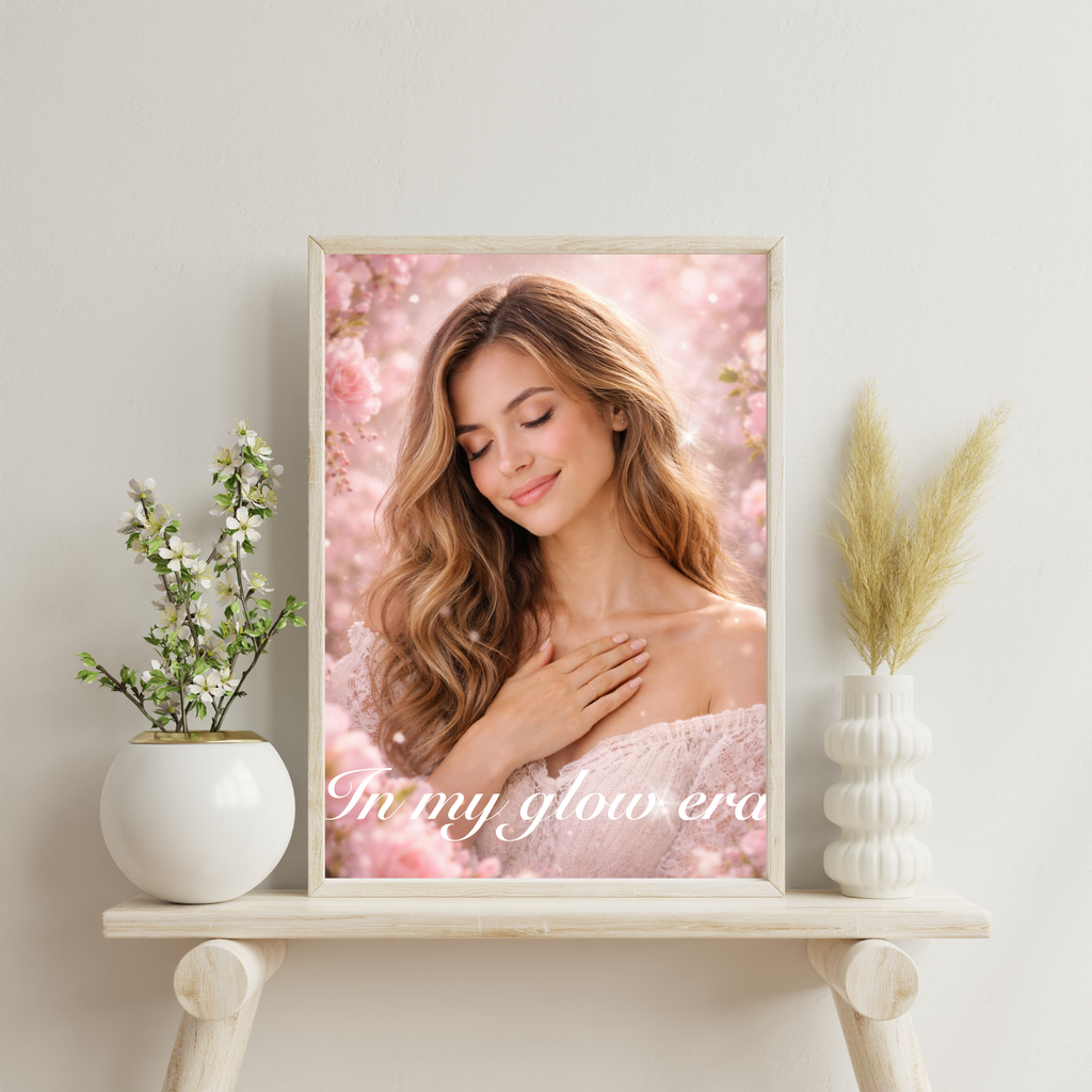 Feminine Floral Wall Art Printable | Self Love Portrait Decor