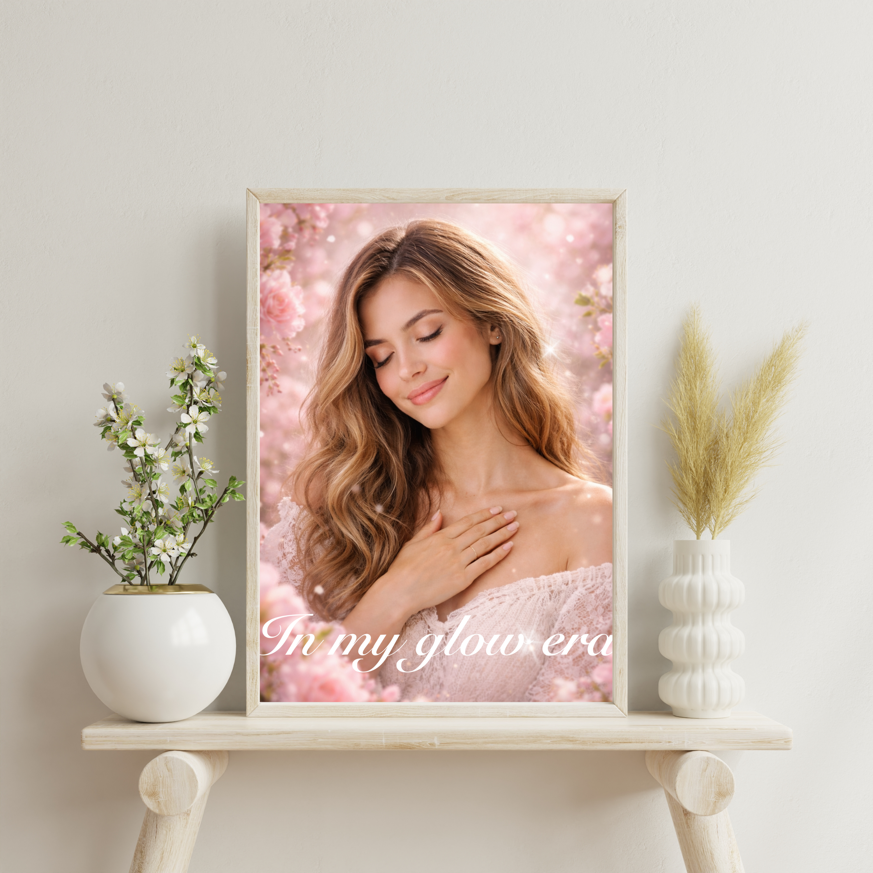 Feminine Floral Wall Art Printable | Self Love Portrait Decor