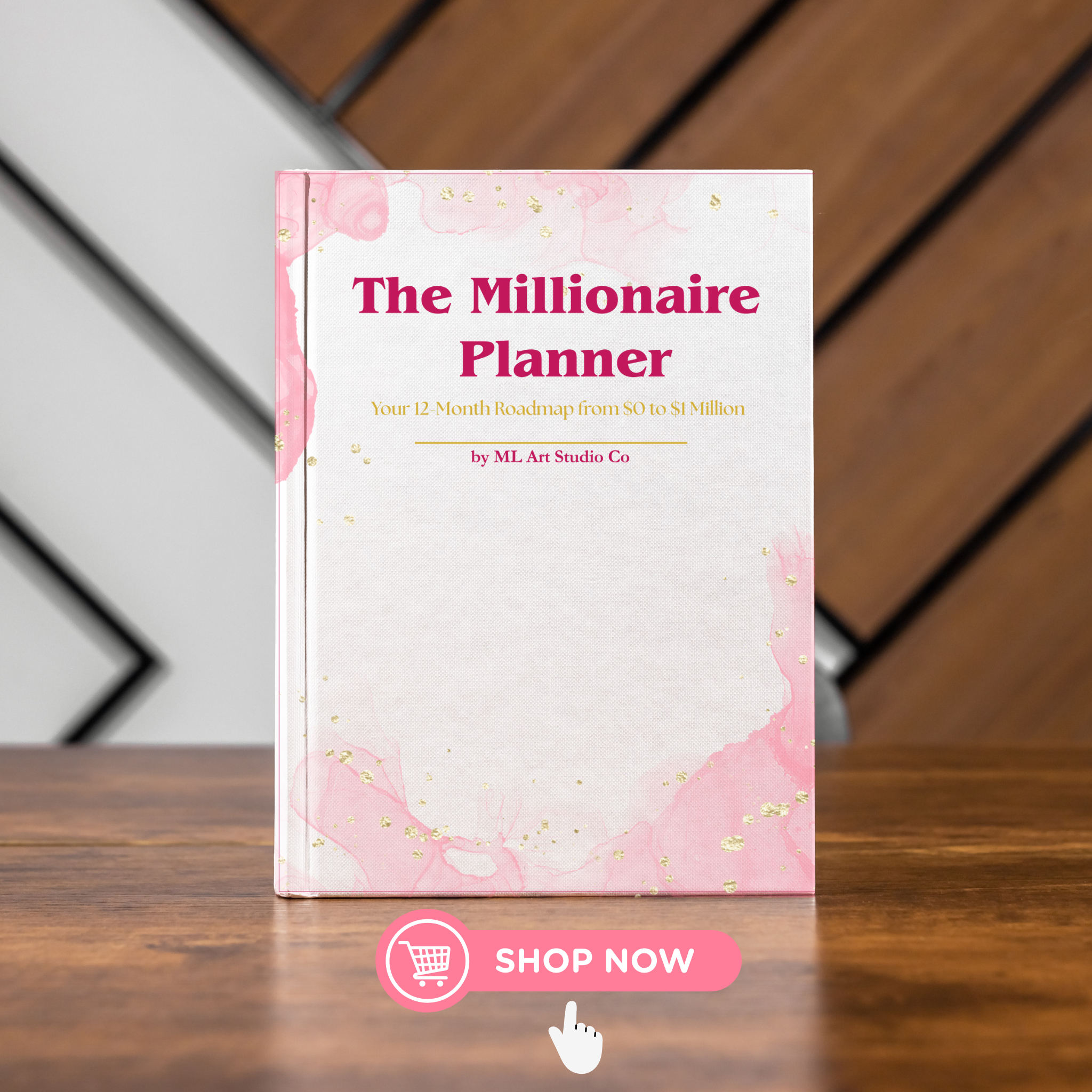 Millionaire Planner — Digital Wealth & Goal Setting Workbook (Pink & Gold)