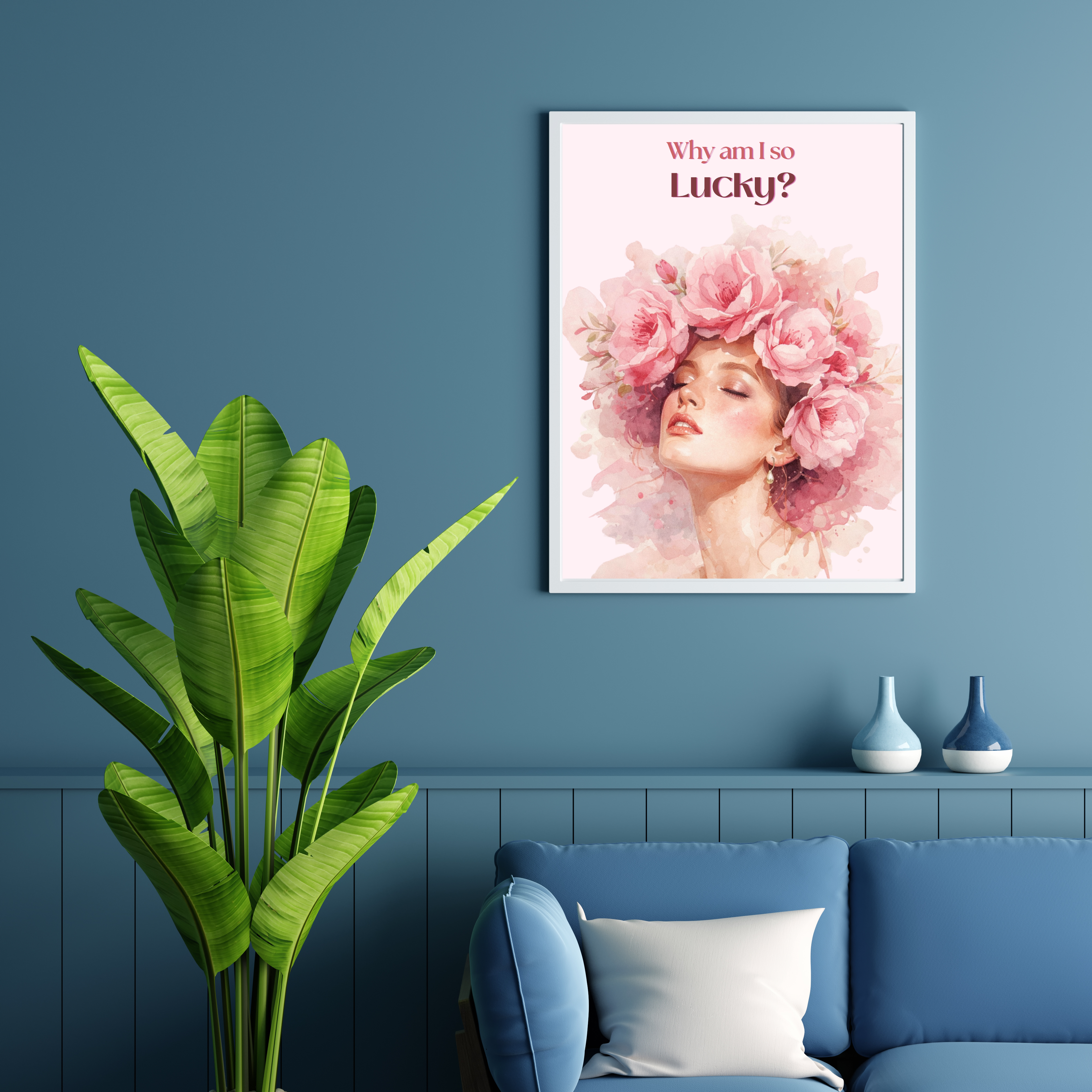 Why Am I So Lucky – Pink Feminine Affirmation Printable Wall Art