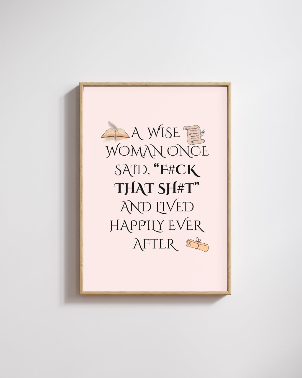 Funny Feminist Wall Art for Women – “F#ck That Sh#t” Printable Quote – Sassy Digital Download for Home Office or Dorm Decor.