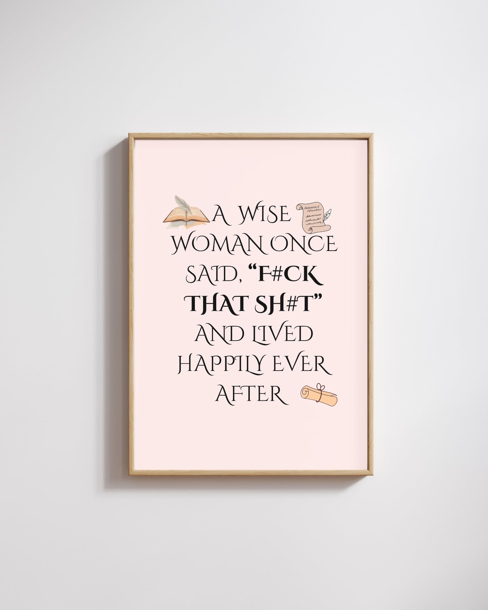 Funny Feminist Wall Art for Women – “F#ck That Sh#t” Printable Quote – Sassy Digital Download for Home Office or Dorm Decor.